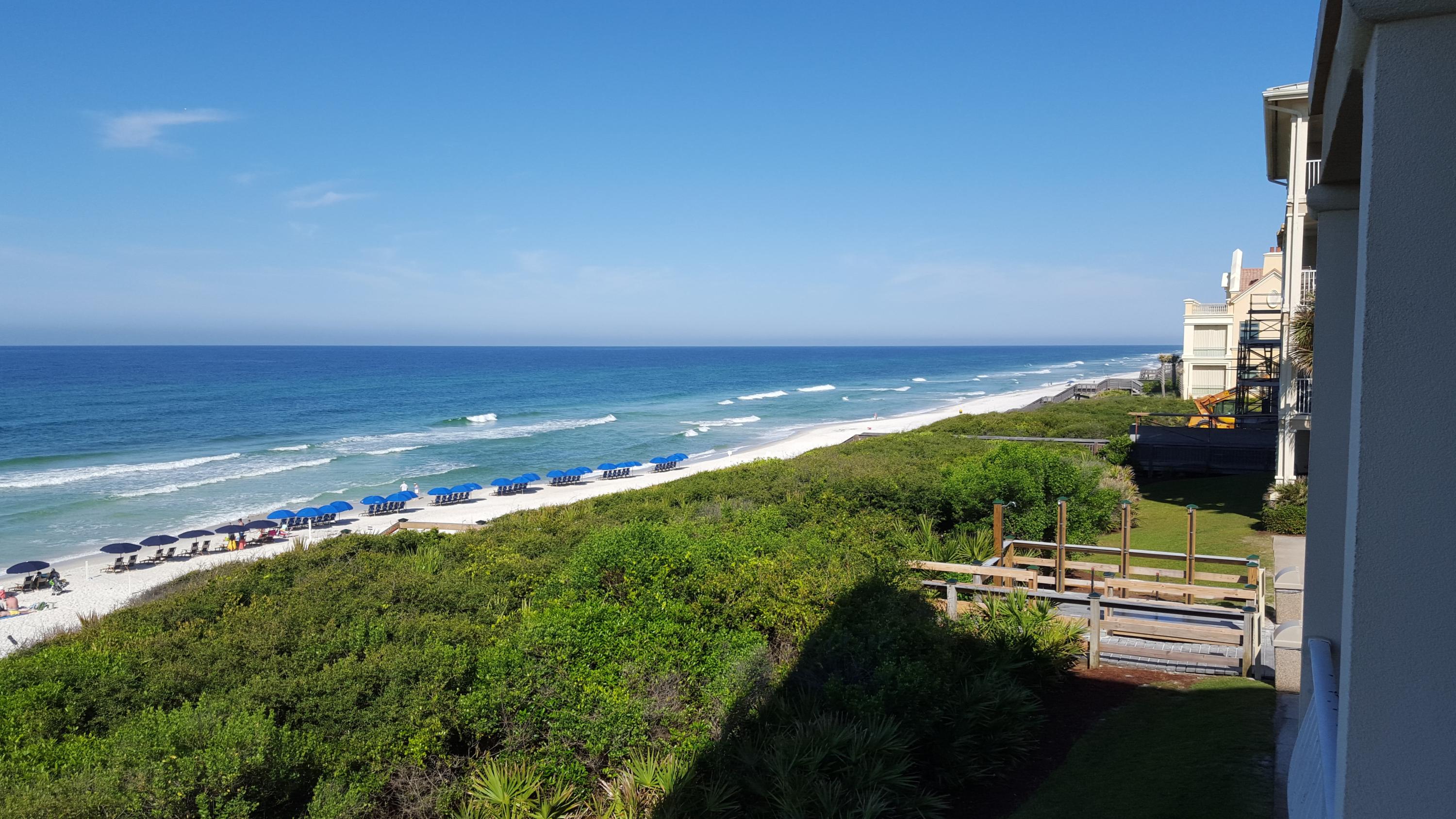 This second floor beach front condominium has everything to offer with gorgeous views of the Gulf of Mexico, a spacious layout for relaxed beach living and the perfect location along 30-A. The second floor views from building A at The Villas at Sunset Beach are unmatched and take your breath away with all that nature has to offer. The emerald waters of the Gulf of Mexico, the shimmery white sandy beach and the private community pool are all part of your view from the balcony of unit A202. Enjoy an open floor plan that is great for entertaining guests and family. There is plenty of room for everyone with three bedrooms a bunk room and three full bathrooms.