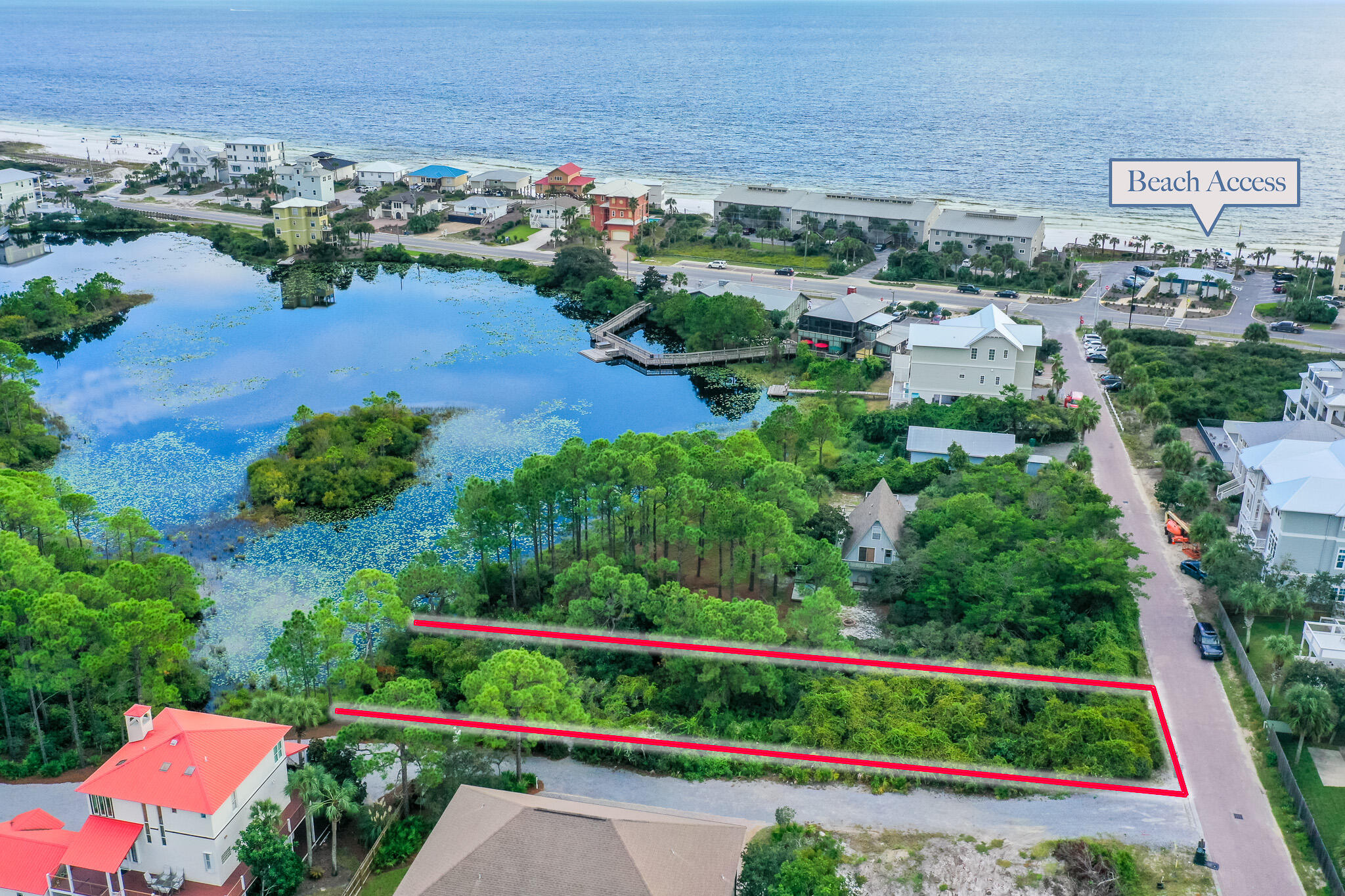 Fantastic development opportunity. 66 N Woodward has been replatted and is now home to FOUR LOTS. Located on Allen Lake and zoned Neighborhood Infill, this four lot development has endless development opportunities! Positioned 300ft from 30A's NEW Dune Allen Regional beach access and just 3 lots back from Stinkys Fish Camp, 30a's lakeside dinning and entertainment hot spot! Exceptional area for building vacation rentals or second homes. This listing is for the most northern lot.Buyer to verify all information and dimensions. Information is deemed reliable but not guaranteed.