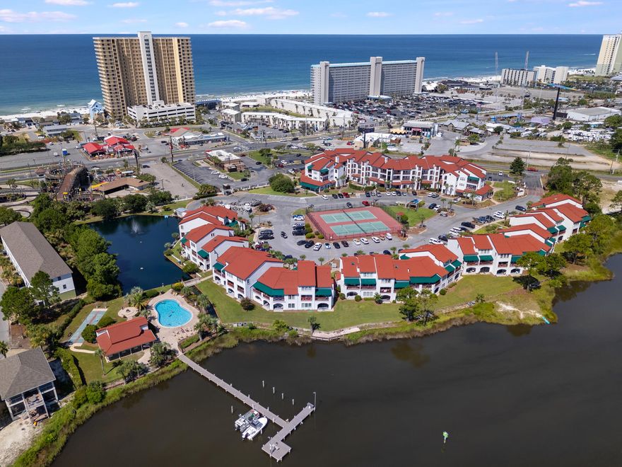 Discover the ultimate investment opportunity in Panama City Beach with this stunning, fully furnished short-term rental property! This wonderful gated community is situated on the intercoastal water way with its own private boat dock for residents and guests. Owners and guests can enjoy the pristine swimming pool, sauna or tennis courts. The unit is located on the second floor that includes a glass elevator for effortless access. One of the few that has a new AC unit and an in unit washer and dryer. Perfect location 500 steps to the white sand on Panama City Beach with restaurants and entertainment outside of the gate. With strong rental history and future bookings already on the calendar, this property is a rare, hassle-free investment. The current owner is happy to assist the new buyer in setting up for success, making this an excellent opportunity for both experienced investors and first-time short-term rental owners.
Don't miss out on this short term rental in one of Florida's top beach destinations! Schedule your showing today!