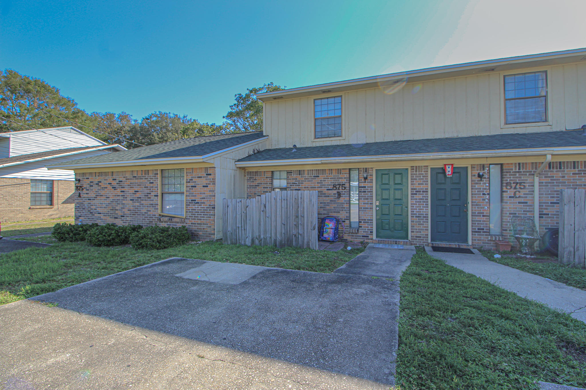 Here is your opportunity to own an income-producing quadruplex in Fort Walton Beach, conveniently located between both Eglin and Hurlburt Air Force Base!! Units A and D are one-story, 2 BR 1 BA units. Units B and C are two-story, 2 BR 1.5 BA units. Kitchen and living are on the first floor, as well as a half bath and laundry room.. upstairs is two bedrooms with a full shared bath. Each unit has a private patio to relax and a fenced-in backyard with outdoor storage closet. ROOF 2015. All dimensions and information should be verified by buyer.