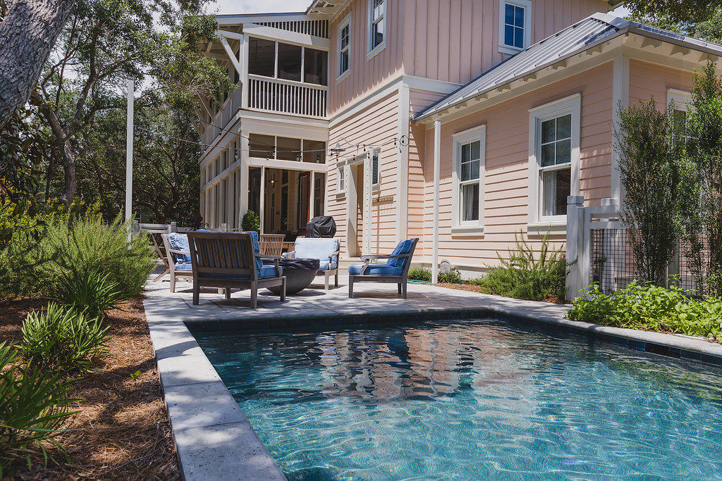 #thecenteroftheuniverse LOCATION LOCATION LOCATION-THIS IS THE BEST OF BOTH WORLDS at the 'secret' back entrance to Seaside but within the SPACE, PRIVACY & LUXURY of WATERCOLOR. CLOSE TO THE BEACH & Steps to SEASIDE from your HEATED PRIVATE SALTWATER POOL & fenced courtyard w/ FIREPIT in seating/dining area. Home has family-sized SCREENED PORCHES on both floors, LIVING AREA HAS EZ ACCESS TO OUTDOOR SPACE w/ kitchen, breakfast bar, .5 BA & DINING ROOM. FIRST FLOOR MASTER SUITE w/ PRIVATE BA & soaking TUB. 2nd floor has SECOND MASTER w/ PRIVATE BA & access to SCREENED PORCH. 3rd BR has King w/ Private BA. 4th BR has twin beds w/ trundles & private BA. 'SEACOLOR' has an ESTABLISHED RENTAL HISTORY with Seaside Cottage rentals. It doesn't get any BETTER THAN THIS!! Both ACs are under 1 yr old