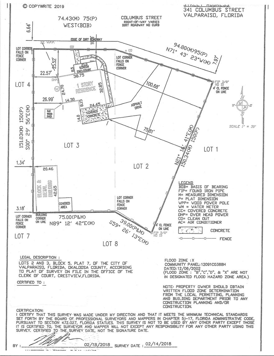 ATTENTION BUILDERS 2 LOTS IN VALPARAISO. Right behind Dolittle Park with a great view. There is a huge workshop in the backyard of one of the lots that could be revamped. The seller has a new 2019 survey. There is an older home on the property. If you are interested in purchasing to fix up the house it would need to be a cash sale as the house needs work. Legal Description - VALPARAISO PLAT #7 LOTS 2 & 3 BLK 5