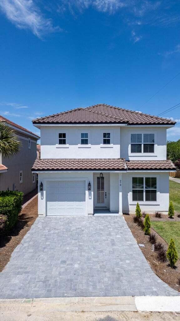 Experience refined coastal living in this brand-new 4BR/4BA home in Destin's gated Calusa Bay community. Offering over 2,100 sq ft, the open layout includes a gourmet kitchen with quartz countertops, stainless steel appliances, gas cooktop, and breakfast bar. Each bedroom has its own en-suite bath, while the master suite features a double vanity and large walk-in closet. Modern upgrades include luxury vinyl plank flooring, tankless water heating, and epoxy-coated garage floors. Community amenities include a pool, serene ponds, and a walking path leading to Destin Commons. Close to beaches, golf, boating, dining, and top schools, this home blends style, comfort, and convenience for the ideal long-term rental.