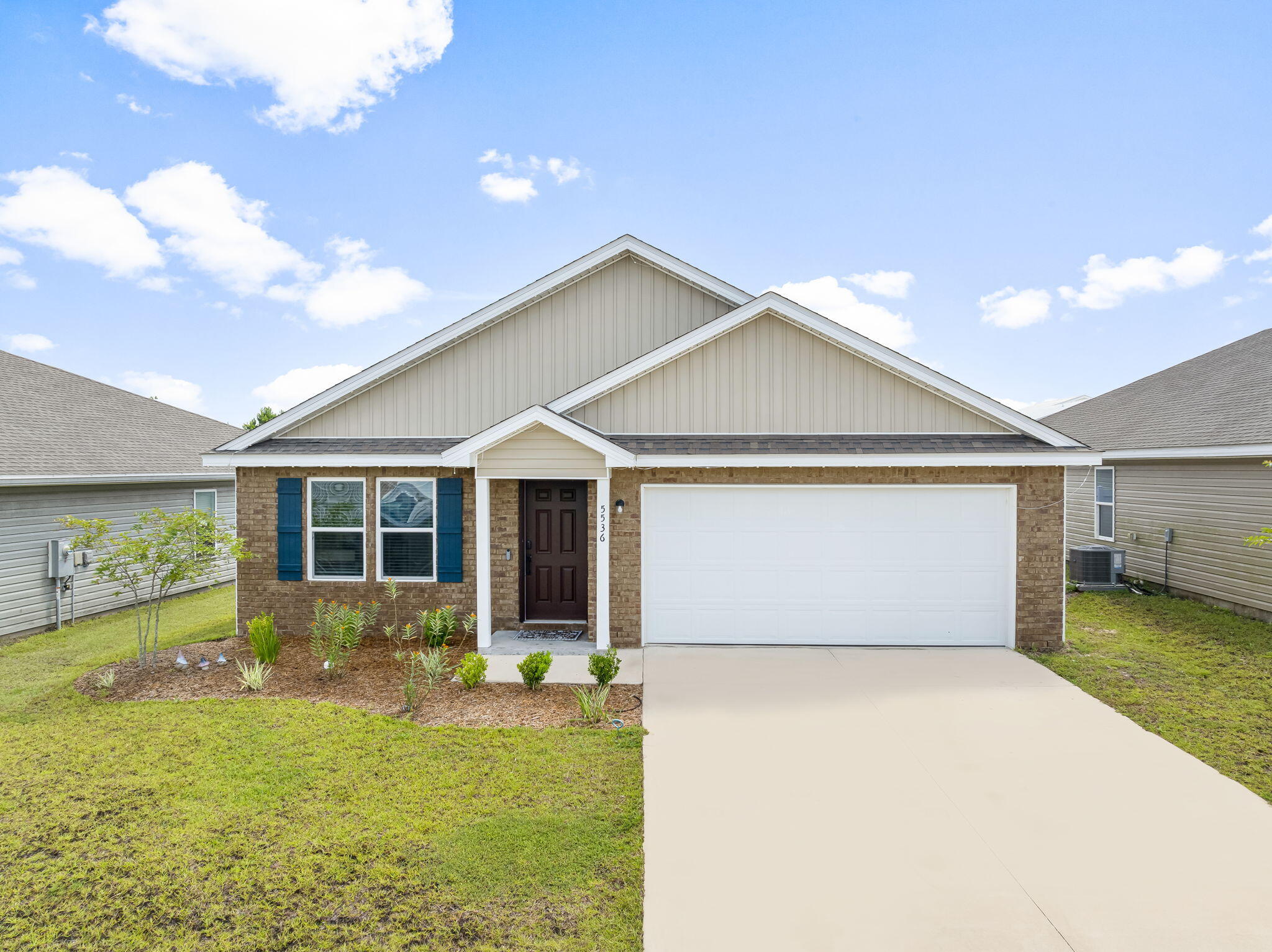 Welcome to this well built Century 4-bedroom, 2-bathroom Covington floor plan home located in the desirable Butler Farms community. Designed with comfort and functionality in mind, this home features an open-concept main living space with durable vinyl flooring, while the bedrooms offer soft carpeting for added warmth. The kitchen is the heart of the home, boasting ample cabinetry, a breakfast bar, stainless steel appliances, and sleek granite countertops--perfect for both everyday living and entertaining. The master suite is a private retreat with a spacious walk-in closet and an en-suite bathroom featuring a double vanity. This split-bedroom floor plan provides privacy, with three additional bedrooms located away from the master suite.