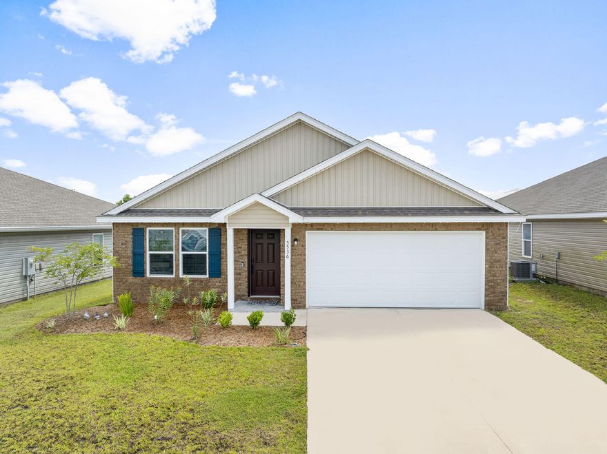 Welcome to this well built Century 4-bedroom, 2-bathroom Covington floor plan home located in the desirable Butler Farms community. Designed with comfort and functionality in mind, this home features an open-concept main living space with durable vinyl flooring, while the bedrooms offer soft carpeting for added warmth. The kitchen is the heart of the home, boasting ample cabinetry, a breakfast bar, stainless steel appliances, and sleek granite countertops--perfect for both everyday living and entertaining. The master suite is a private retreat with a spacious walk-in closet and an en-suite bathroom featuring a double vanity. This split-bedroom floor plan provides privacy, with three additional bedrooms located away from the master suite.