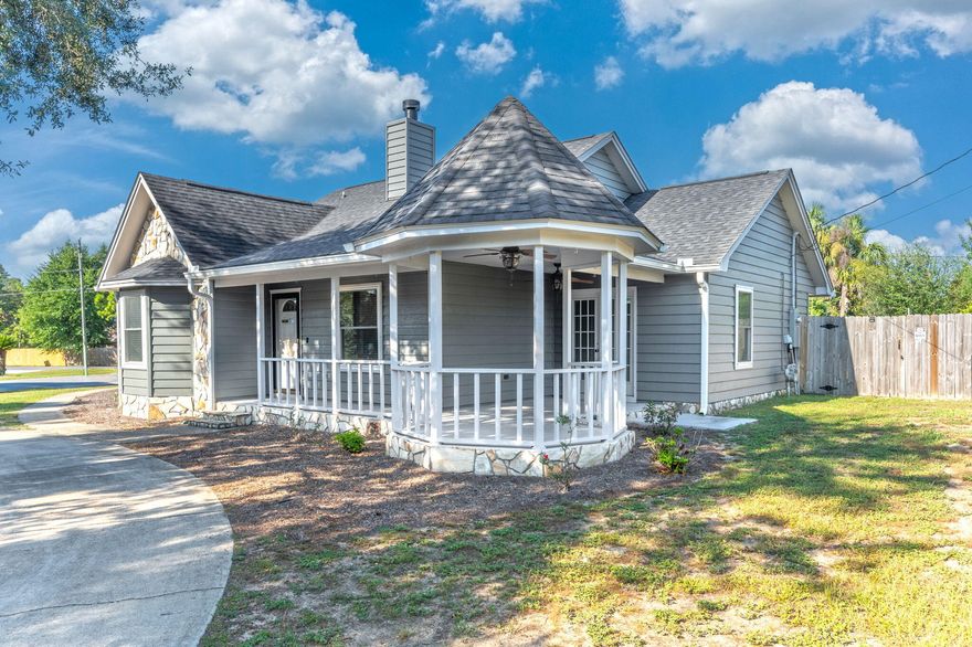 Location location location! This Charming South Crestview home is conveniently located to all things Crestview as well as our local Military bases and the gorgeous white sandy beaches. On top of the prime location this unique home has so many awesome features you do not want to miss. A few of my favorite features start outside with the gorgeous attached porch gazebo, nice landscaping out front with plenty of parking from the double garage/drive as well as the circle drive out front. In the back you will be greeted with gorgeous paver work, and a finished bonus suite providing endless possibilities for the family. Inside is sure to impress as well with a high vaulted ceiling, stone fireplace, architectural entries, a completely remodeled kitchen, and a beautiful tile shower to name a few.