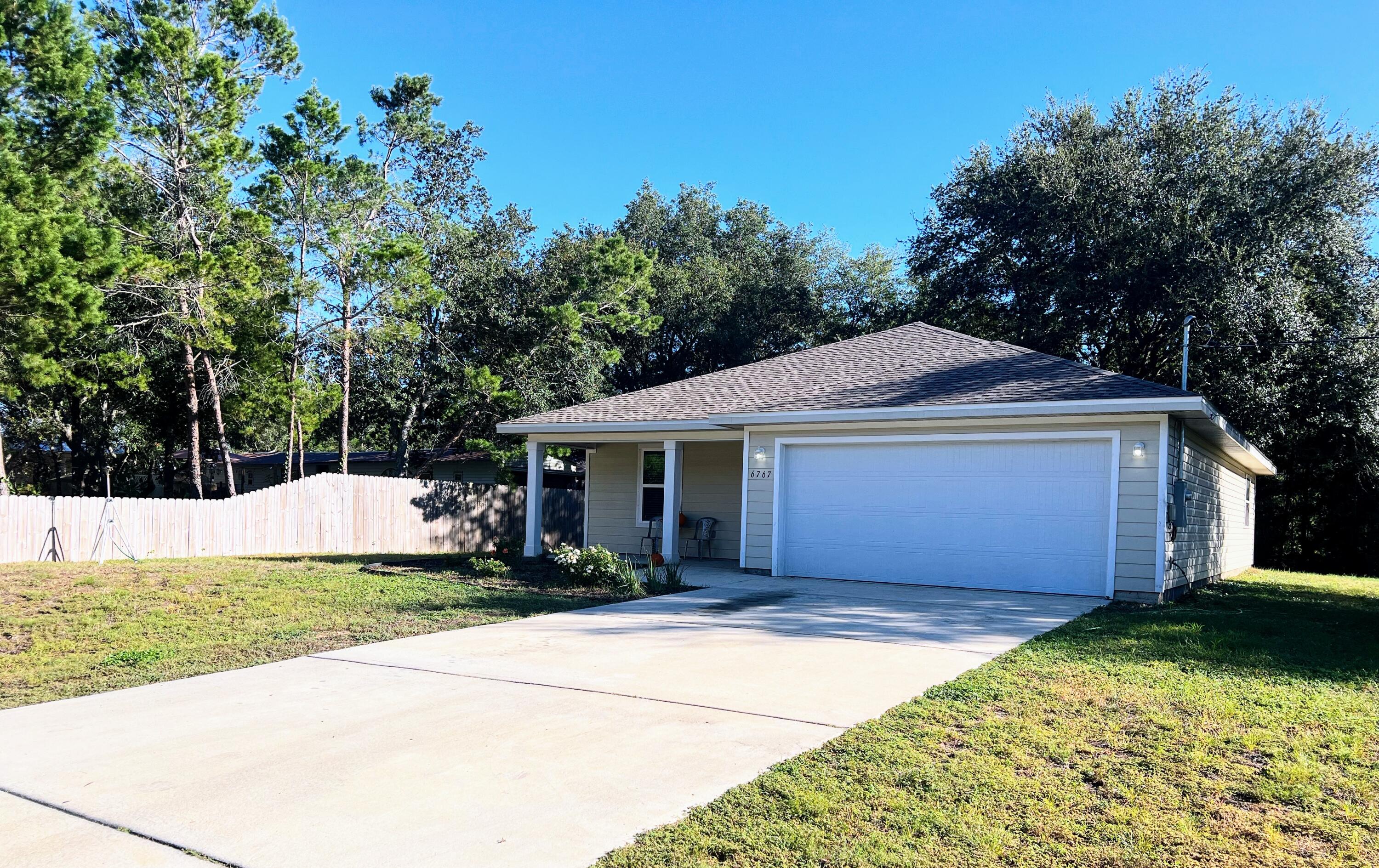 No HOA, well maintained home with stainless steel appliances, granite counter tops, split bedroom floor plan, trey ceiling in master bedroom, partially fenced backyard with plenty of room for a pool. Conveniently located near Golf Course and 10 minutes from the major shopping centers, restaurants and sugar white sandy beaches. Great location for active duty military members or as a rental investment.