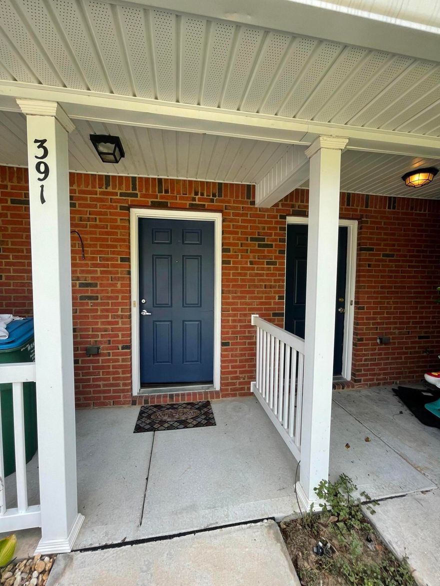 Short trip to local military bases.  This 3 bedroom 2-1/2 bath has lots of upgrades.  LVP through out the first floor.   Large kitchen with subway tile backsplash. Modern White cabinets on top and olive on bottom.  Formal dining room just off the kitchen and 19X14 living room.  Half bath is conveniently located downstairs.   Upstairs you will find all three fully carpeted bedrooms. In the master suite you love the custom made drapes in this large 20x13 master bedroom.  Privacy fence around the backyard.