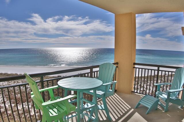 Navarre Towers is Gulf front complex. The 2-bedroom, 2-bathroom unit is 1360 square feet and faces the Gulf of Mexico. This open floor plan from kitchen through dining and living area has floor to ceiling windows and sliding glass doors overlooking a large balcony and the Gulf. Off the kitchen is laundry area with washer/dryer. There is an exterior storage closet for beach equipment. Central air conditioning, direct TV, and WiFi access are included. Navarre Towers is a gated complex from the street and beachfront with 3 centrally located elevators. There is a dune walkover with direct beach access. The complex offers a lighted tennis court, basketball court, shuffleboard court, and indoor fitness room.