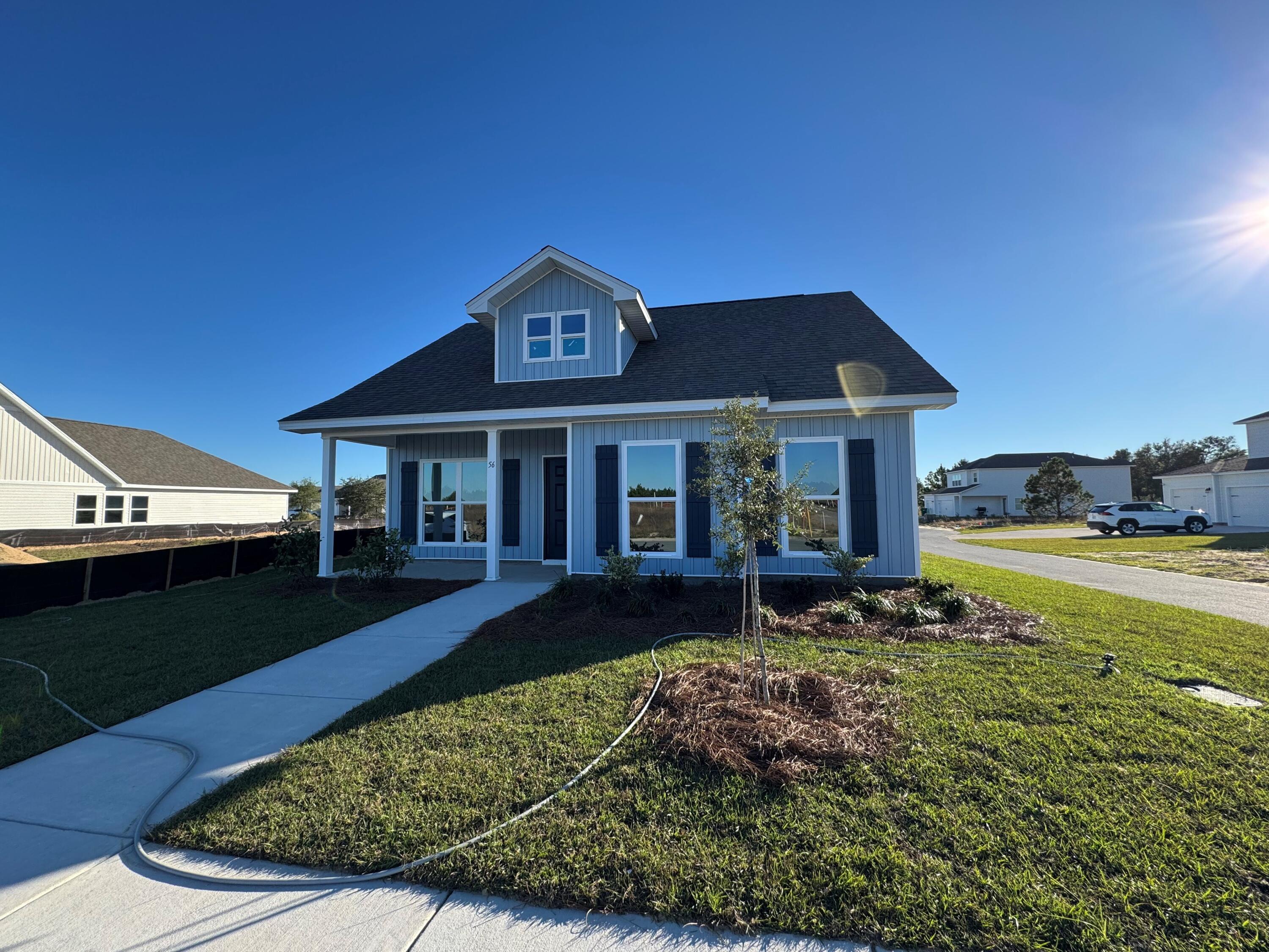 The Aspen floorplan is a single-story, 3 bedroom, 2 bathroom home, currently being built in our beautiful Owl's Head East community. This floor plan features a covered front and back porch. In the kitchen you will find an island, granite countertops ample counter space, and a pantry. Just off the kitchen you will find the dining room to enjoy family dinners, or it could be used as a flex space. The primary suite is located at the front of the home, complete with a large walk-in closet, two separate vanities, a standing shower, and water closet. This home features EVP flooring in all areas except bedrooms.