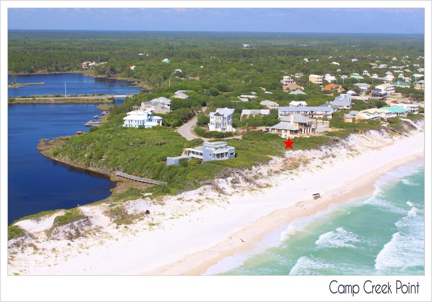 Beautiful Gulf front lot located in the small, 16 home site private community of Camp Creek Point, bordering Camp Creek Lake just east of WaterSound Beach and minutes from Alys Beach and Rosemary Beach. Come build your dream home with the perfect view. No build out time.