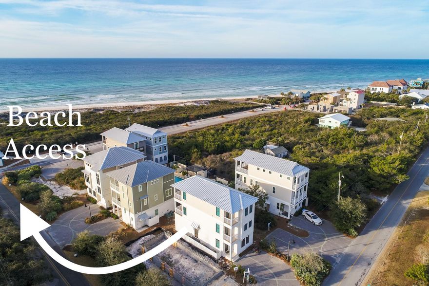 Amazing gulf views for under $1.4M! This incredible GULF VIEW 4 BR + bunk nook/game room is right off of one of the best beach accesses on 30A. Nestled in the Park Place subdivision at Inlet Beach. Newly built in 2016 with hardwood floors, shiplap walls, marble countertops, and stainless appliances. Downstairs is complete with a Master ensuite, kids den/bunk room connected to additional bedroom with jack & jill bath as well as large storage room. 2nd floor complete with grand living space and gulf views! Open the balcony doors & let the views take your breath away! The 3rd floor boasts master bedroom, nook, & additional bedroom w/ private balcony. 1 min walk to the beach - you just can't beat this price and location! OVER $90K gross rental income for 2018.