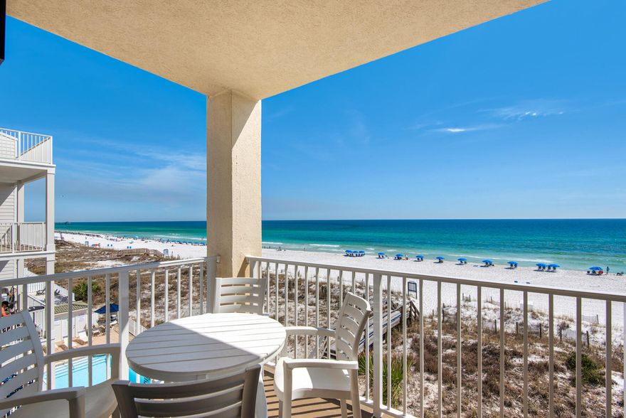 This beautiful corner unit with spectacular breathtaking Gulf views has it all! MILESTONE INSPECTION  COMPLETED, FULL RENOVATION COMPLETED and ALL ASSESSMENTS PAID. Turtle Walk is a small complex of only 10 units with 85 feet of beach front for a relaxing, less crowded, beach experience. This unit is perfect for your family beach home or vacation rental investment. It features an open flowing tile floor plan from the kitchen, dining and living areas that is ideal for entertaining. The master suite with private balcony  access has a luxurious ensuite master bath with dual vanities, walk-in closet. soaking tub and separate shower. There are two additional guest bedrooms that share a full second bathroom with double vanities. The laundry/utility room features a full size washer and dryer.