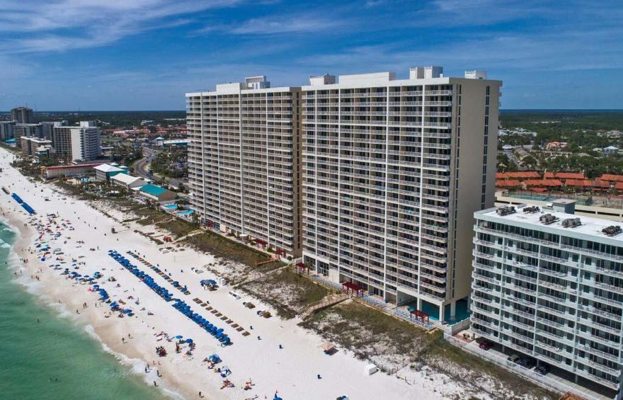 This stunning, newly renovated, condo in Tower 1 of Majestic Beach, is stylish with its Opti Wood Engineered Floors, which are waterproof. The Ship Lapped Kitchen has a new stainless microwave, dishwasher, full range and a newer refrigerator. The entire condo has been painted, down to the trim and to the ceiling. The base molding has been replaced throughout the entire condo and the bathroom has a new light fixture, hardware and a gold brushed faucet! Majestic Towers offers two Outdoor Gulf Front Pools, two Indoor Heated Pools, Hot Tubs, Kiddie Pool, Fitness Center, Pool Side Bar and Grill, Cafe, Spa, Tennis Courts, Movie Theater and Conference Center. This would make a fantastic vacation rental or vacation getaway! It is centrally located, close to shopping, entertainment and eateries.
