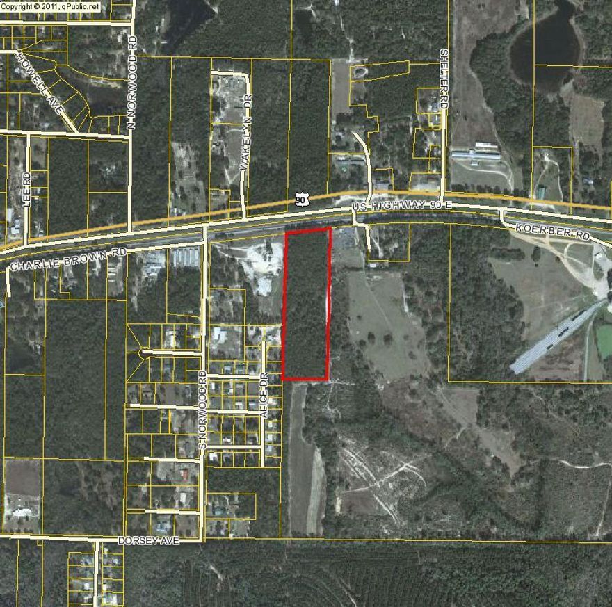 Nice wooded 10 acre tract located near town and on a paved road. This property fronts on HWY 90 and is accessed off of S Norwood Road. The lot is wooded and has nice trees. Listed for quick sale on this large parcel near town.