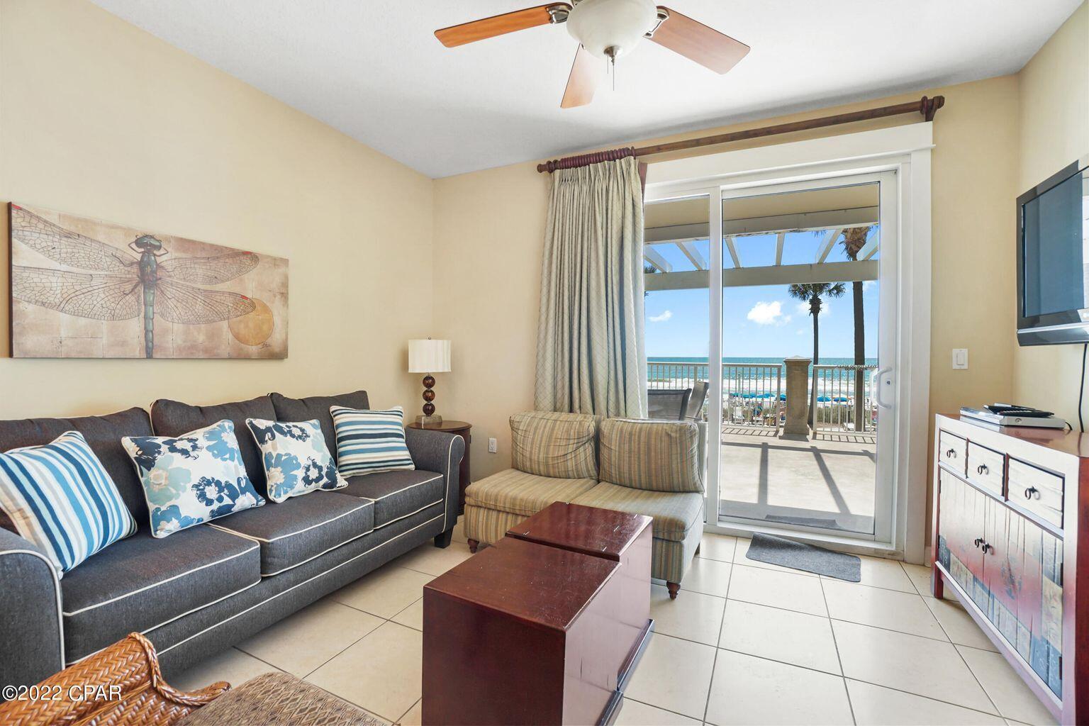 BEST OF THE BEST IN IN GRAND PANAMA. Enjoy sunrise views in the morning and sunset views in the evening from oversized, private, deluxebalcony - the ultimate in alfresco living! Excellent low floor elevation offers tremendous views of the bool, beach, and Gulf of Mexico! You can easily sleep 8 in thisperfect rental condo! Located in the highly desired '05 stack which is one of the few stacks in Grand Panama that offers an unobstructed view of the Gulf! Thisspecial unit is being sold fully furnished and rental ready with warm & inviting decor.