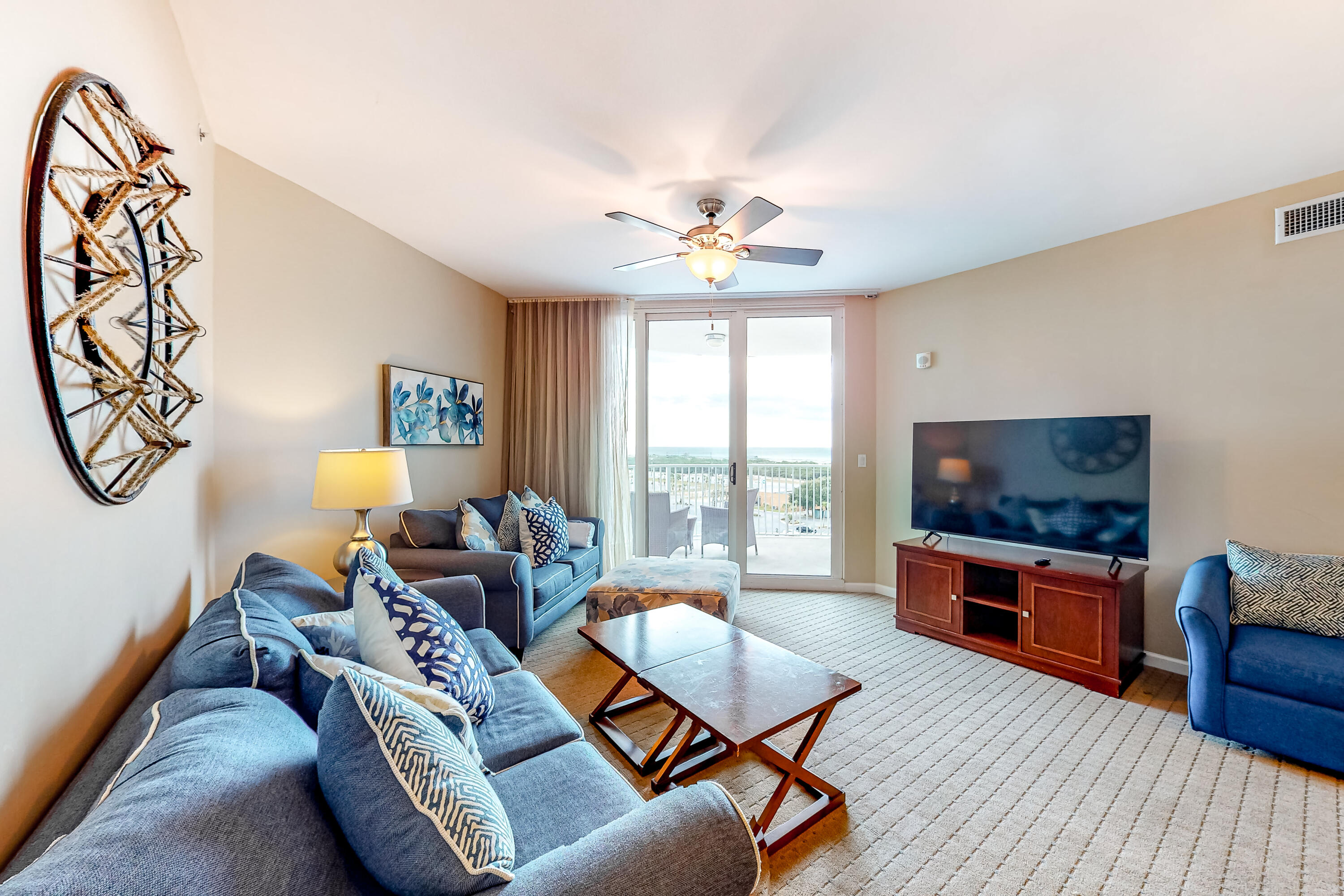 PRICED TO SELL!!! Unit 1804 at The Palms of Destin offers exceptional value in one of Destin's most desirable communities. This beautifully furnished 2-bedroom, 2-bath condo perfectly combines comfort, style, and convenience. Perched on the eighth floor, it showcases tranquil Gulf views from a private balcony, with the added bonus of not facing the pool or another building--creating a peaceful setting for morning coffee or evening relaxation. With 970 square feet of thoughtfully designed living space, this condo is ideal for full-time living, a second home, or a turnkey investment property, as it comes fully furnished and rental ready.The Palms of Destin is renowned for its resort-style amenities, offering owners and guests a true coastal lifestyle. Highlights include an expansive lagoon-style pool, kiddie pool and splash pad, a state-of-the-art fitness center, basketball and pickleball courts, and community grills for outdoor gatherings. Two on-site restaurants add to the convenience, while a complimentary shuttle service makes it easy to enjoy nearby beaches and attractions without the need to drive.
Whether you're seeking a personal retreat, a vacation getaway, or an income-producing rental property, Unit 1804 delivers it all with move-in readiness, a prime location, and access to unmatched amenities.