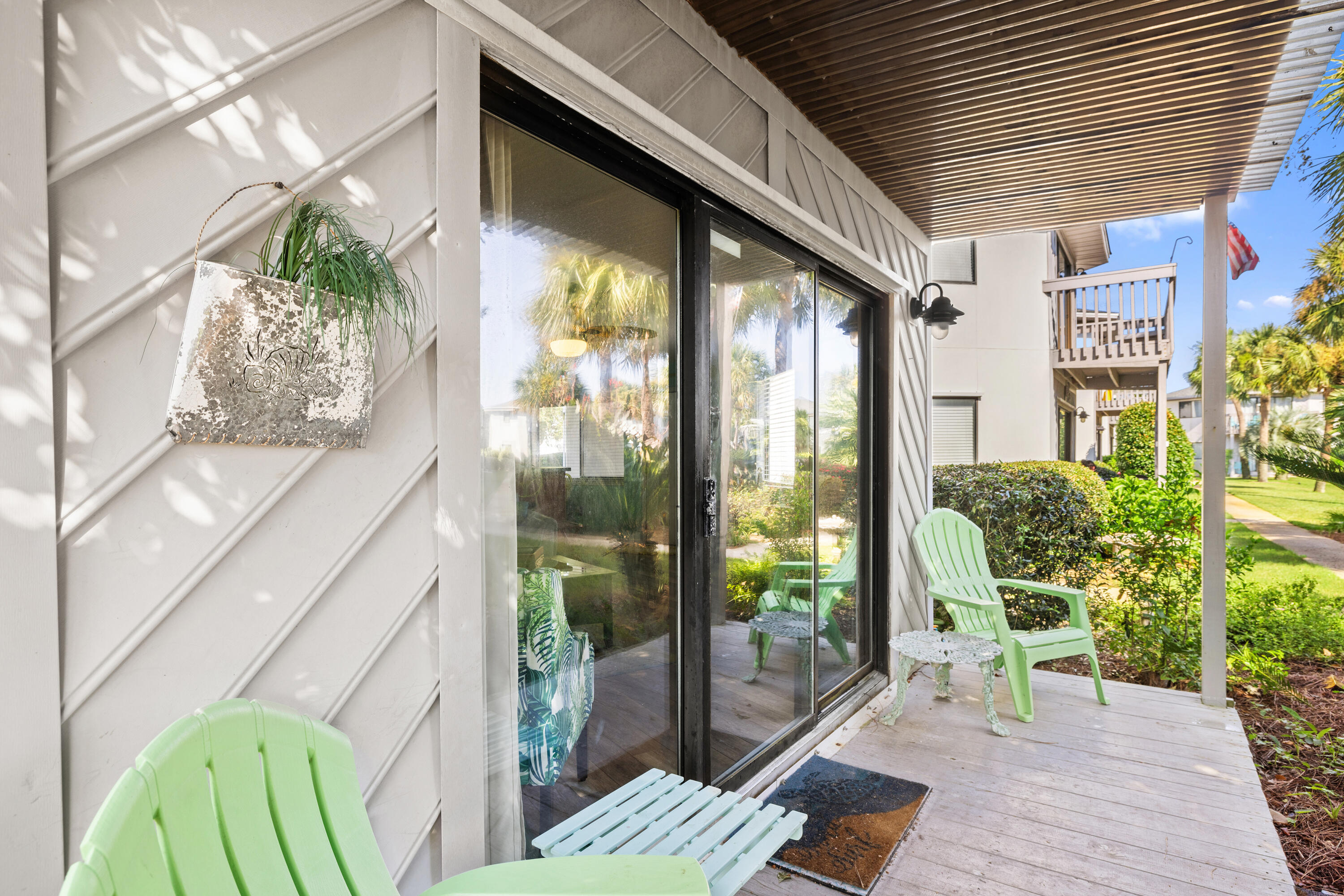 Ground-floor 2 bed, 2 bath end unit in Miramar Beach with no stairs, private breezeway entrance, and short-term rental approval! This clean, functional condo is currently set up to sleep six and features a NEW AC (April 2025), 2-year-old roof, and deck updates underway. Enjoy a full-size washer/dryer, extra kitchen counter/storage, and green space just off the patio. Conveniently located near the community pool, mailbox, and dumpster, and minutes from the beach, dining, and shopping. A smart choice for investors, second-home buyers, or full-time residents looking for coastal value. Schedule your showing today!