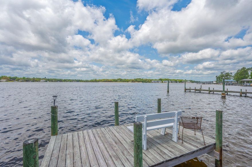 Waterfront Living at Its Finest on Boggy BayouExperience the ultimate in coastal living with this custom-built, three-level home offering 82 feet of deep water access on the sought-after Boggy Bayou. Enjoy breathtaking water views from the master suite, living room, and dining area. Thoughtfully designed for comfort and entertaining, this home features: A private dock for boating or relaxing, elevator access to all levels, multiple porches and covered outdoor areas perfect for gatherings, generous parking and ample storage throughout. The spacious downstairs area is ideal for hosting, with covered space made for hours of enjoyment rain or shine. Lovingly maintained and centrally located, this waterfront gem offers a rare combination of luxury, convenience, and natural beauty. Home has solar panels and will be paid off prior to closing. Home also has a generator. Flood insurance required. 