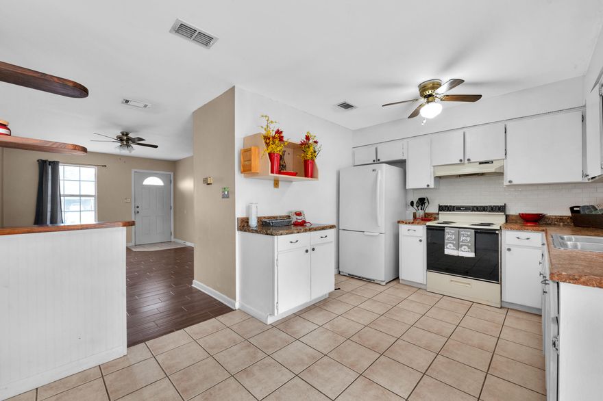 Welcome Home to this Great Starter Home or Investment Property.  Highly sought-after area of Port Dixie in Shalimar. This home would be a perfect fit for an investor or someone looking to put their personal touch on a home. Centrally located, minutes from Eglin AFB, Schools, Shopping, Banking, Public Boat Ramp, Community Park, Baseball Fields, Dining and Post Office.  All Brick Home with Large Back Yard, Shed and Utility Closet, New Vanities in both bathrooms.  2021 Kitchen Cabinets, and Bedroom Freshly Painted, Water Heater in Dec. 2020, Tile Flooring 2017, Roof 2013.  Shed and Washer & Dryer Convey As Is.