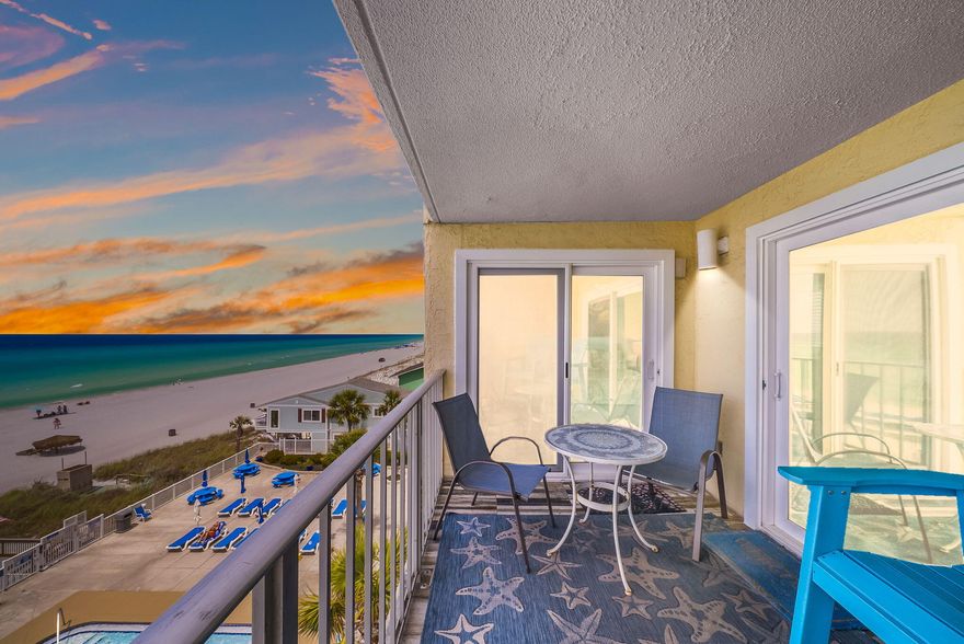 Perfectly situated on the fifth floor with expansive views of the Gulf, this turnkey retreat invites you to wake up to the rhythm of the waves and unwind each evening with sunsets from your private balcony.Step inside and discover an open-concept layout bathed in natural light, where soft coastal hues, updated flooring, and elegant finishes create a warm and welcoming vibe. The dining and living areas flow seamlessly to a Gulf-facing balcony, perfect for morning coffee, alfresco dining, or evening cocktails with a view.The primary suite offers balcony access, breathtaking Gulf views, and a peaceful escape complete with a private ensuite. The second bedroom is equally inviting, with generous closet space and access to a full guest bathroom - making this home equally suited for personal getaways or short-term rental opportunities.

Regency Towers is a gated, resort-style community offering two Gulf-front pools, a tiki bar, fitness center, billiard room, tennis courts, and direct private access to 560 feet of the sugar-white sands of Panama City Beach. You're also just minutes from local favorites like St. Andrews State Park, Schooners, Signal Hill Golf Course, and Pier Park.

Whether you're looking for a low-maintenance beach escape, a reliable rental property, or a full-time residence with front-row Gulf views, Regency Towers #508 delivers exceptional coastal style, comfort, and value.

Beach life is calling - are you ready to answer?