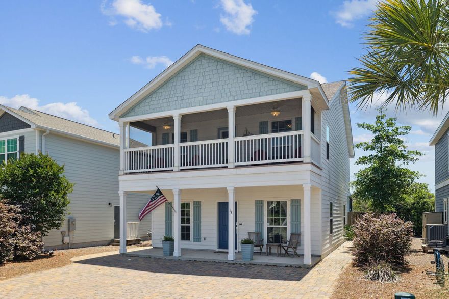Effortless style and a coveted Inlet Beach address come together at On Beach Time, a charming three-bedroom retreat in the desirable community of West Shore Place. Perfectly positioned within walking distance of 30Avenue, Rosemary Beach, and the sugar-white sands of Wall Street Beach Access, this home places the best of South Walton at your doorstep--enhanced now by a brand-new pedestrian tunnel for safe and easy beach side access.Inside, wood floors flow through the open-concept living, dining, and kitchen areas, where stainless steel appliances, granite countertops, and a gas range offer the ideal setup for casual dinners or weekend feasts. The second-floor primary suite includes a king-sized bed, private bath, and its own screened porchan elevated escape with space to unwind in the coastal breeze. Two additional guest rooms, including a fun twin-over-full bunk room, share a stylish bath and complete the upstairs layout.
Out back, a generously sized screened porch opens to a fully pavered outdoor entertaining area adorned with string lights and centered around a playful putting green,a rare and delightful feature in this neighborhood. Whether you're sipping morning coffee, hosting sunset happy hours, or squeezing in a few strokes between beach outings, the outdoor living here feels both spacious and intimate.
Community amenities include a heated pool just steps away. With strong rental potential, well-maintained interiors, and a prime location near boutiques, dining, and Scenic Highway 30A, this turnkey property makes for a relaxed primary home, second residence, or short-term rental with broad appeal.