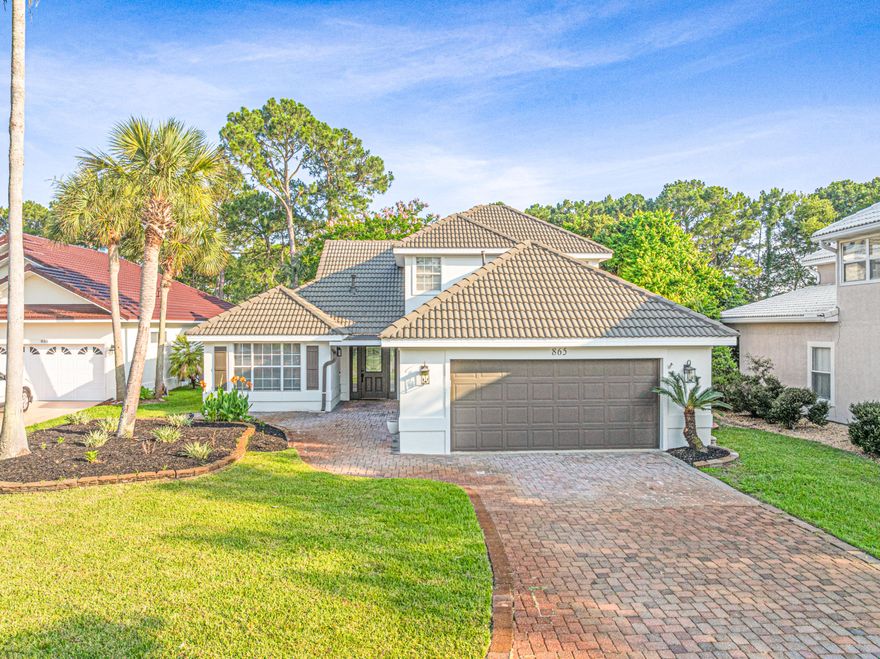 Welcome to 865 Indigo Loop, a beautifully upgraded single-family home nestled on the 4th hold of Emerald Bay Golf Course. This elegant 2,091 square foot residence offers a perfect blend of comfort and style, ideal for those seeking a tranquil coastal lifestyle.As you enter, you'll be greeted by a spacious living area adorned with laminate floors and bathed in natural light from the dual pane windows. The home is fully furnished, offering a seamless transition for new homeowners. The kitchen and dining areas are perfect for entertaining, flowing effortlessly into the private screened in patio--your own serene outdoor retreat.The primary ensuite bathroom is a luxurious haven, featuring a separate shower, soaking tub, and double sinks with separate vanities. This property ensures peace of mind with a security gate, security staff, and regular security patrols. For recreation and leisure, the community offers a clubhouse, an 18 hold champion golf course, driving range, putting green, tennis courts, and community pool.

865 Indigo Loop is not just a house; it's a lifestyle. Experience the perfect blend of luxury, convenience, and security in this exquisite Miramar Beach home. Embrace serene living with all the amenities you desire.