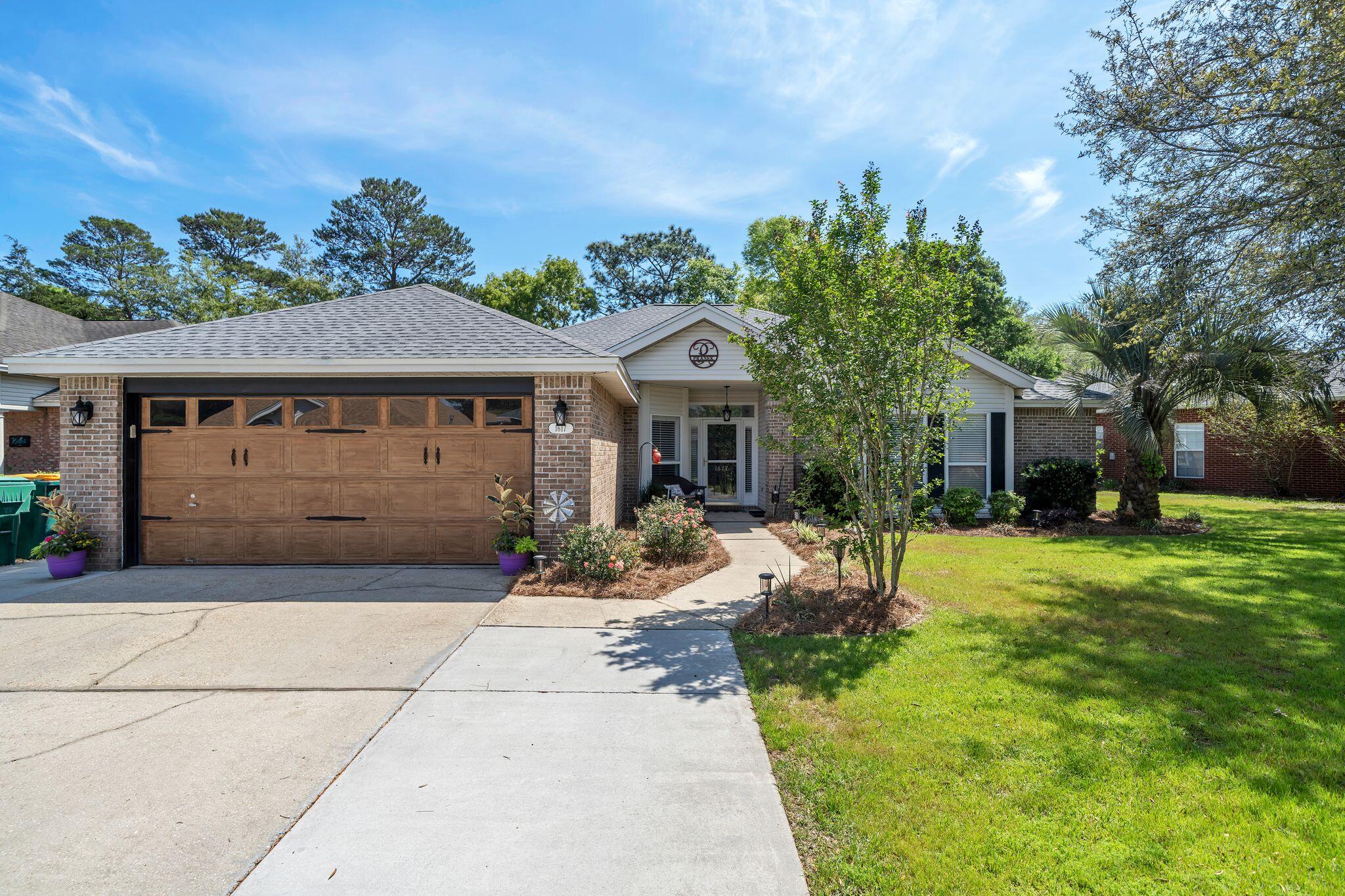 Welcome to your dream oasis in Bluewater Bay! This stunning home is nestled in the gated Parkwood Estates community on a cul-de-sac street, offering both convenience and privacy. The main living area features exposed beams that add a touch of rustic elegance, and an updated fireplace that sets the perfect ambiance for cozy evenings with family and friends. Entertaining is a breeze with the sun room that opens to the backyard, which is truly a haven for outdoor gatherings. Imagine hosting unforgettable parties and get-togethers in your very own backyard paradise! The backyard is designed for enjoyment, boasting a saltwater pool that is perfect for a refreshing dip on hot summer days with a gate on the back fence providing direct access to the community park, making it feel like an extension