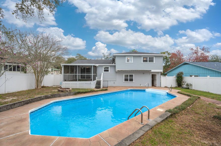This split-level 3-bedroom, 2.5-bathroom home boasts a screened porch perfect for enjoying the Florida weather, as well as stainless steel appliances and LVP flooring for a modern touch. The property also features a swimming pool for relaxation and outdoor storage shed for convenience. Gather around the fire pit in the evenings for cozy gatherings with friends and family. The convenient location provides easy access to schools, shopping, dining, and entertainment. Don't miss out on this fantastic opportunity to make this house your new home! Call us today to schedule a showing!