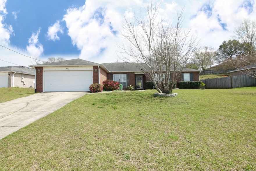 This home features a large, open, and bright 4 bedroom and 2 bath floorplan that is perfect to call home.  It is easy maintenance with brick exterior and vinyl soffits.  It can accommodate any large gatherings and those frequent guests to entertain.  As you enter the foyer you are welcomed with a large family room that features a fireplace for those cool evenings and a mantel to display all your treasures and to enjoy decorating during holiday decor.   It is also accented with vaulted ceiling and shelf accents to display your favorite family heirlooms. This kitchen is complete with a stove, microwave, dishwasher, refrigerator, and kitchen island to streamline mealtime and preparation for those busy mornings or holiday meals.   It has a pantry and plenty of cabinets.  It has an eat-in