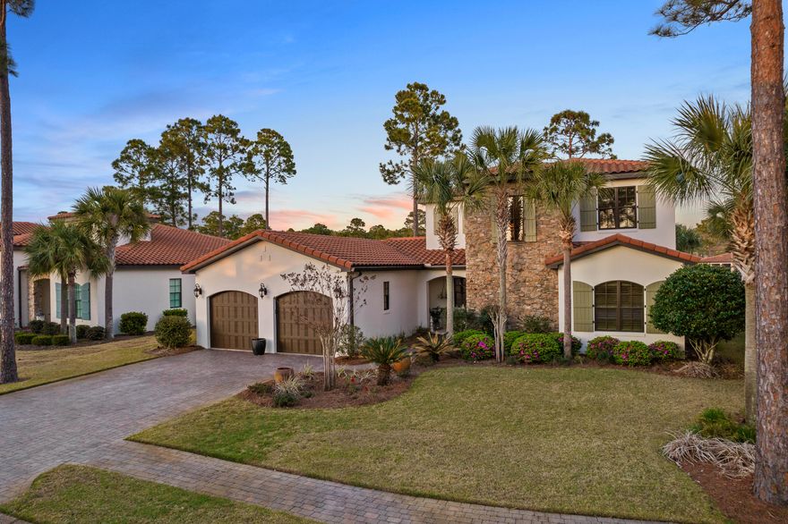 This stunning Mediterranean-inspired home located in the gated community of Sandestin Golf & Beach Resort offers an unparalleled resort lifestyle that will captivate your heart. On the LAKE, meticulously designed & impeccably maintained you will love the floorplan, gourmet kitchen, primary suite retreat and 3 additional ensuite bedrooms for family and guests.  Check out the outdoor oasis perfect for relaxation and entertaining with summer kitchen, screened lanai and fire-pit.  This home is conveniently located within the resort with world-class dining, shopping, championship golf, full-service marina, tennis, pickleball, live entertainment, beach and more. This is an opportunity to own an exceptional home on the Emerald Coast.  Contact us today to schedule a private showing.