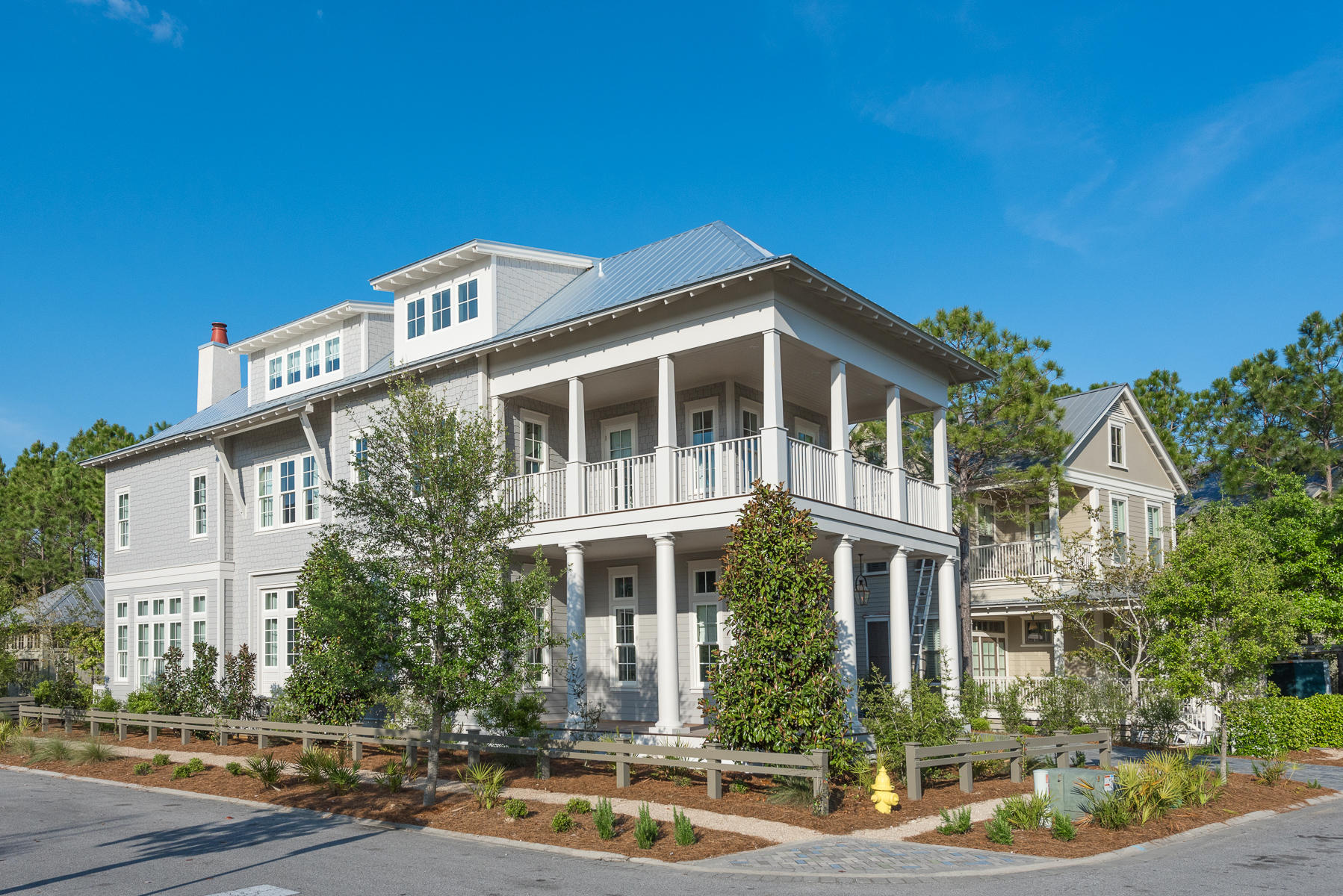 Nestled on a large homesite in WaterColor Phase 2, this gorgeous 4 BR/4.5 BA home with private swimming pool and pond views is defined by a clean, coastal style. Abundant windows allow natural light to shine through the open living spaces with light hardwood floors and soaring ceilings. A huge marble island that comfortably seats six is the centerpiece of the fully-equipped kitchen with custom cabinetry, dual sinks and commercial grade appliances. The living room provides ample space for family to gather and leads to a covered cabana room complete with outdoor fireplace and direct access to the spa and pool. The second story offers two guest rooms with ensuite bathrooms, a sitting area with balcony and an exquisite master suite with a stunning marble bathroom. An additional