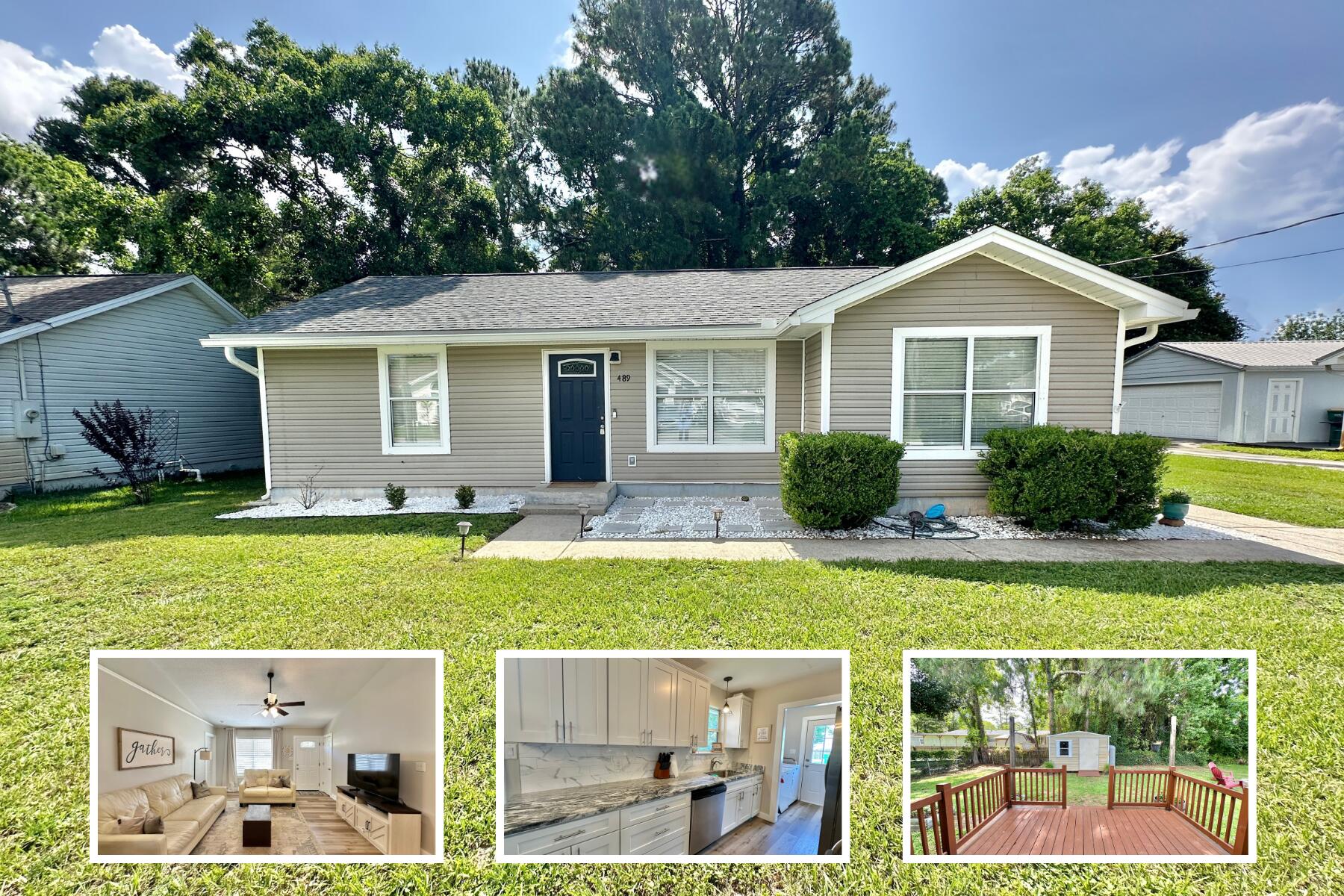 AVAILABLE END OF JUNE! Lovely renovated 3BR/2BA home in Mary Esther, just minutes from Hurlburt AFB! This updated home features new laminate flooring throughout and a fully remodeled kitchen with new cabinets, counters, backsplash, appliances, and a window over the sink. Enjoy the spacious open deck, large backyard, fire pit, and storage shed--perfect for outdoor living. Inside offers a split floor plan, ample living space, and a laundry room with side door access. A comfortable, modern home in a convenient location! NO smoking and NO pets allowed. 600 minimum FICO credit score required. All applicants are required to complete an application on https://onefamilypropertyservices.petscreening.com/
regardless of if they own a pet or not. Applicants with an ESA are also required to complete the application.
** Fees Required once an application is approved include, but may not be limited to: Security Deposit, Non-Refundable Fees (cleaning and rekey), $20 Certified Mail Fee, and Pet Fees (when applicable).