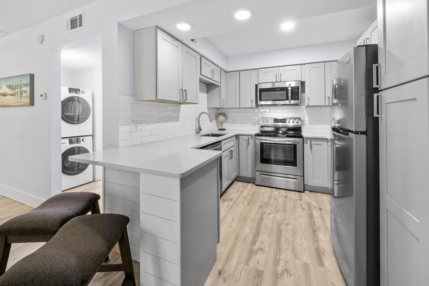 Discover coastal living at its finest with this fully renovated, turnkey 1-bedroom, 1-bath townhome (ideal financing options) in the heart of Miramar Beach. Just moments from the sugar-white sands and emerald waters, this modern beach retreat offers the perfect blend of comfort, style, and short-term rental potential.The high-ceilinged interior features a clean coastal palette with pale blue walls, light gray cabinetry, luxury vinyl flooring, and white quartz countertops with subtle marbling. The entire unit has been thoughtfully updated, all appliances are brand-new stainless steel, including an in-unit washer and dryer, making long-term maintenance and guest comfort a breeze.***Professional photos will be posted this weekend. Designed for both relaxation & rental flexibility, the unit easily sleeps six. The open loft bedroom creates a spacious retreat, while the living room offers a brand-new sleeper sofa. A private side room with a full-size Murphy bed adds even more versatility, ideal for kids, teens, or additional guests.
Once outside, you'll enjoy the perks of this sought-after coastal community. Sea Cabins offers deeded, gate beach access as well as a private pool and communal grill area. Additionally, this unit has zoning approval for your own personal patio, giving future owners an easy value-add opportunity.
Located along the highly desirable Scenic Gulf Drive, you're minutes from beloved beachfront restaurants, world-class shopping at Silver Sands Premium Outlets, and the vibrant dining and entertainment options at Grand Boulevard.
Whether you're looking for a personal getaway, a dependable vacation rental, or an investment property with exceptional income potential, Unit 9D checks every box. Completely updated, fully furnished with brand-new, never-used furniture, and move-in or rental-ready from day one, this townhome is the effortless beach escape today's buyers are looking for.
Your coastal investment opportunity awaits. Seas the day!
