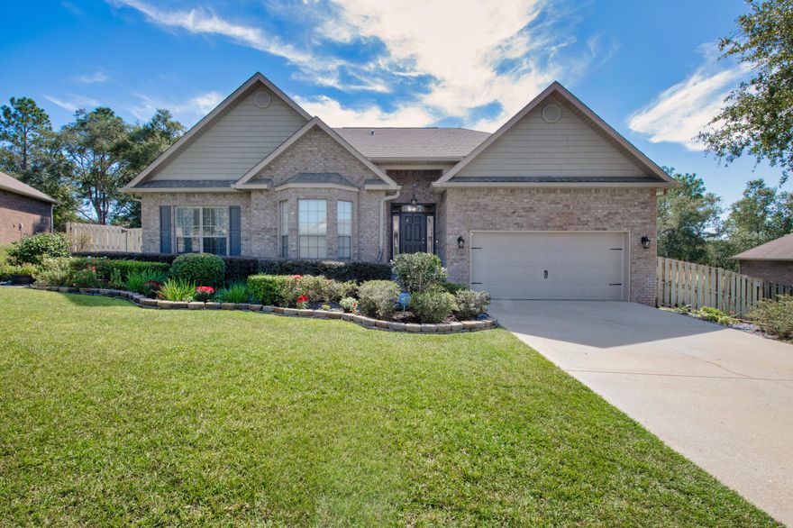 One of the most gorgeous brick pool homes located in Fox Valley! Walk into this beautiful open concept home with tall ceilings! The large living room, dining room, & entry offer upgraded wood look tile flooring & upgraded lighting. Continue through the kitchen which offers upgraded black stainless steel appliances, wood cabinetry, granite countertops, pantry, & newer tile flooring. On the opposite side of the home one will find an oversized primary bedroom which offers an on suite primary bathroom. The bathroom has double sinks, separate garden tub, shower, large walk in closet, granite countertops & newer tile flooring!