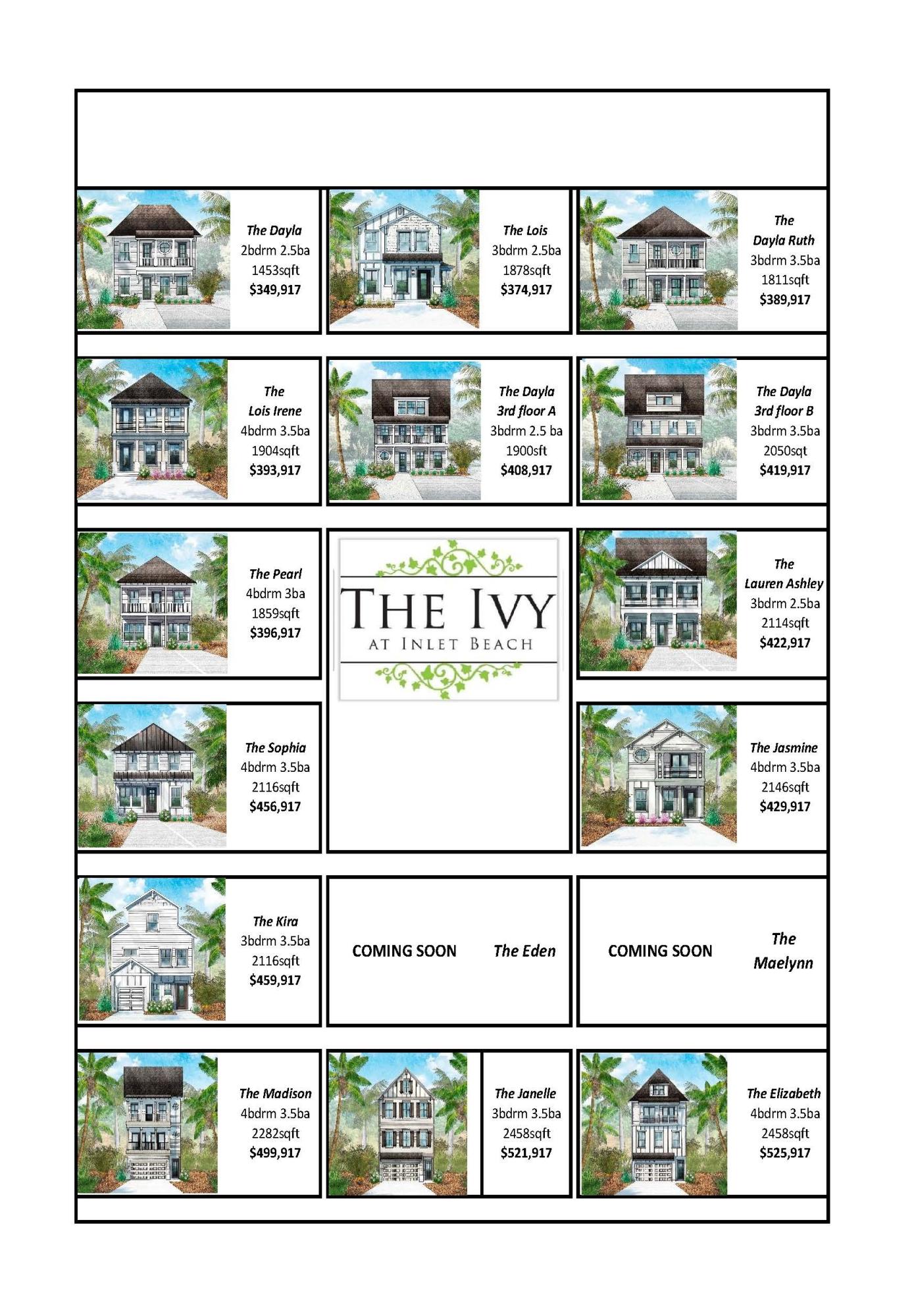 IVY AT INLET BEACH- LOT 1- THE MADISON PLAN - Residential