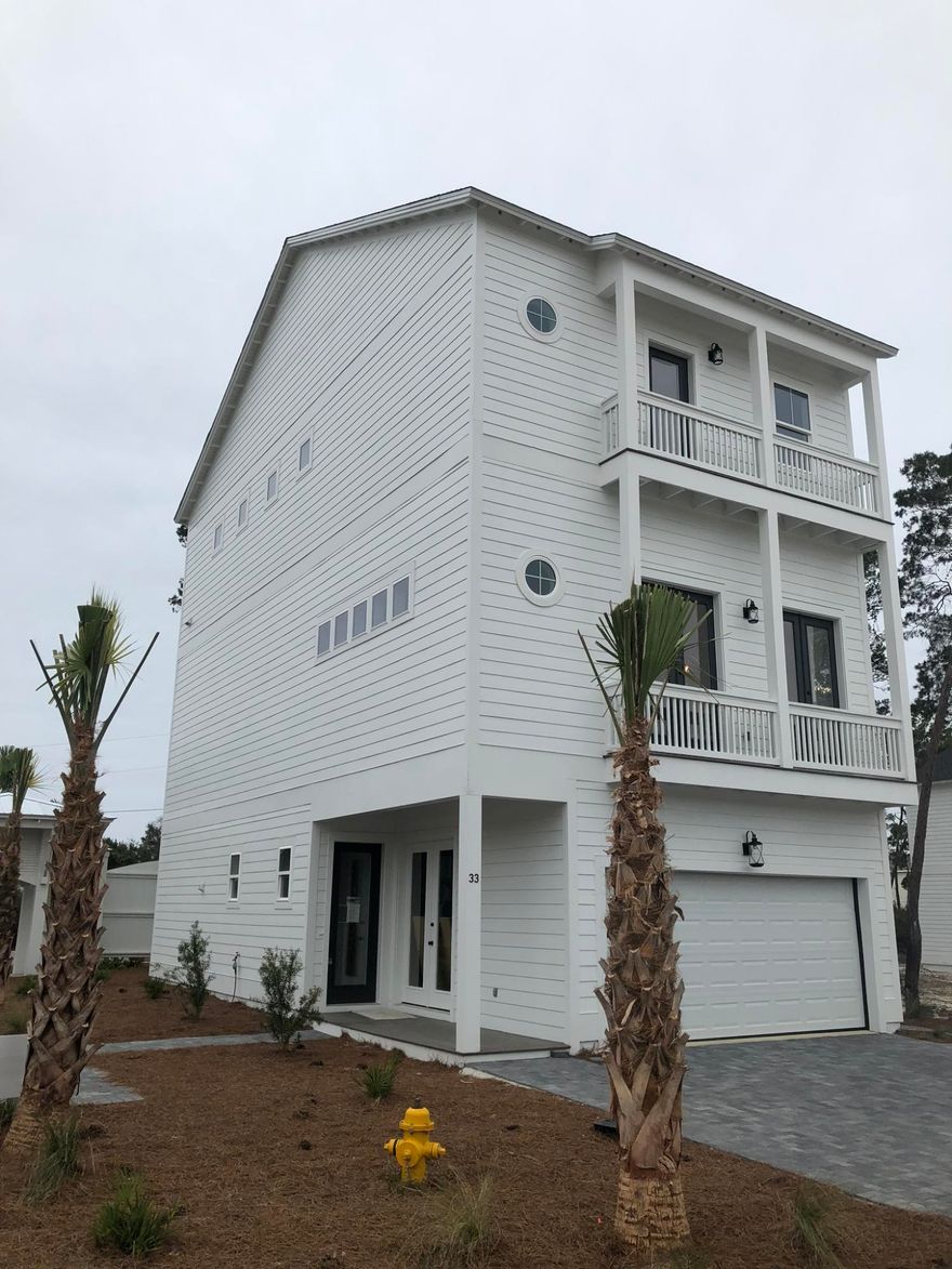 Great floor plan w/ 4 BEDROOMS and 2 CAR GAR, The Madison plan. Located approx 1/2 MILE from one of the largest public BEACH ACCESS. Great community with no rent restriction. Gas lanterns throughout. Home is a to-be-built and customizable, also sits next to community pool. All ext white hardie with black roofs and exposed rafter tails and paver driveways. Int 10' 1st fl ceilings and 12' 2nd fl ceilings and 2x6 walls. Features include a gourmet kitchen with large island, shaker cabinets, granite countertops and 30'' gas cooktop. Ship lap wall features. OWNERS SUITE includes WIC, double undermount vanities with 8'' spread dual handle GROHE fixtures, tile shower floors/walls with frameless glass door and rainfall shower. ALL bathrooms include undermount vanities, GROHE fixtures and granite