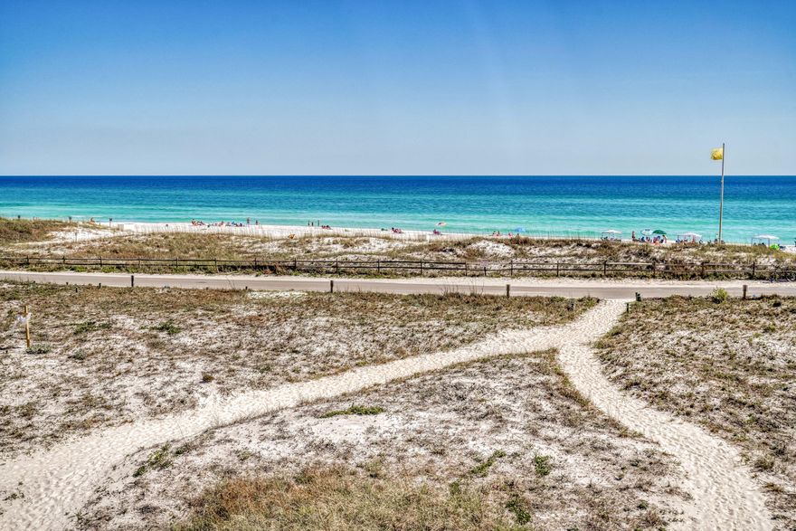 DIRECT BEACH ACCESS!!!...180' to beach and only 10 stairs from back deck to the sand This is it-The Gulf right out your back door...hear it, see it from your deck! Beautiful sunsets!! New appliances, paint and furniture inside and out. Also, new exterior patio doors and HVAC. Open floor plan with tile floors, granite counter tops, cypress paneling in the living room. Master Bedroom has a private balcony overlooking the Gulf and a renovated tiled shower. New upper deck, new washer/dryer, new patio doors and new exterior paint. Strong rental history with great reviews. Sleeps up to 8. Come take a look!