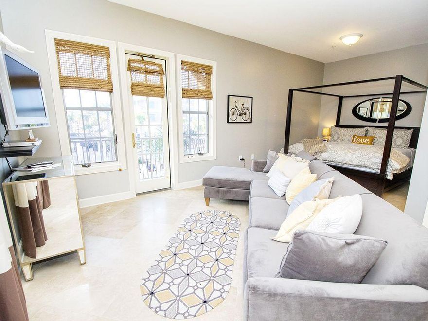 Rarely available, larger studio unit in Building H. The corner unit allows for tons of natural light and two balcony spaces. Have your morning coffee or afternoon cocktail overlooking the two large community pools from your western balcony. Recent updates make this the perfect space for a weekend or long stay. The unit features a king-sized bed and a large sleeper-sectional that will allow four people to sleep in comfort. Whether you are looking for an investment, or your own private getaway, make sure to see this unit before it is too late. Brand new HVAC system just installed 3/1/2019.