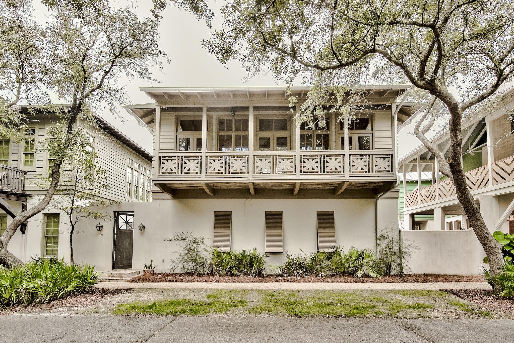 Rosemary Beach quaint 4 bedroom, 4 bath cottage situated Parkside on East Long Green. Great views of Blue Dog Sculpture, RB rooftops and the park from the second floor veranda. Location is everything. This home is positioned for easy access to town center and a direct quick stroll to the beach. The large private courtyard offers a gazebo and private pool for family entertainment. The main living area is on the second level with large windows, doors, and porch extending the width of the house offering wonderful natural light and views. The vaulted ceilings in the living area make this home open, livable and inviting. With two master bedrooms both 1st level, and two additional bedrooms this home has plenty of room for family and friends. Room to add a future carriage house and extend the main house on the second level. All plans must be approved by the POA and design board. Buyer please verify all.