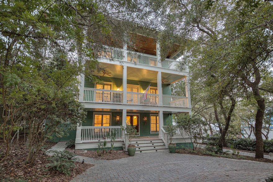 REDUCED $100,000 - Luxury Seagrove Home - just 2 blocks from the BEACH and 3 blocks east of Seaside and NO HOA Fees. Home was completely remodeled in 2006 with exquisite quality & design finishes - including Huge Master Bath with Carrara Marble, large jetted shower and cast iron tub. Home has remarkable charm including a 4th story viewing deck with amazing views of the Gulf and Seaside. New Pool and Large Outdoor courtyard. Hardwood floors refurbished from houses in New Orleans after Katrina - Front Doors from historic New Orleans Bank with Heritage Glass - all interior doors are solid core pine. 2 Car Garage with automatic mahogany doors. Subzero Fridge, Wolf Range, 2 Bosch Dishwashers & Wine Refrigerator. Fabulous furniture with French Antiques.