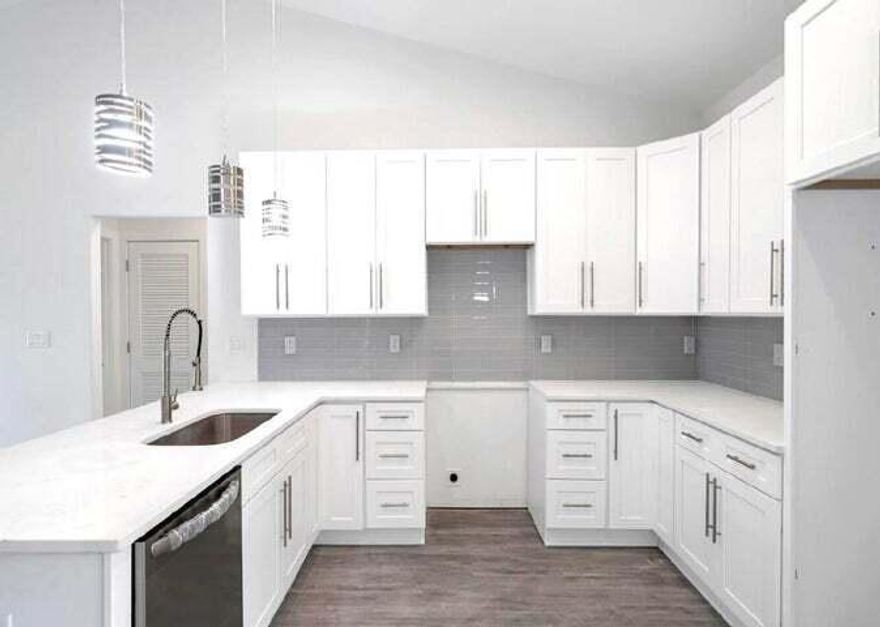 QUALITY & AFFORDABILITY have met, in this BRAND NEW Home, built by Homes By Vision!!!  Move-In Ready by the end of April. PICTURES ARE FROM A SIMILAR LISTING... Homes By Vision has 3 more homes available For Sale in the area. This beautiful Split Floor Plan home was designed with best distribution of space in mind. The high Cathedral ceiling flows from the living room to the kitchen and dining, adding a DELIGHTFUL feeling to the Great Social Space. YOU'LL LOVE the finishes and the architectural details on this home, Luxury Vinyl Planks flooring throughout. Shaker style cabinets, rounded corners, QUARTZ countertops, tempered glass bathroom sinks. Upgraded light features, stainless steel appliances. Upgraded light features, stainless steel appliances. Upgraded ceiling fans all throughout, for energy saving.
Basin style kitchen sink, and beautiful backsplash. Floor electric
outlet in living room. Large One Car Garage, providing extra space for organizing shelving or for your tools drawer, etc. EASY commute to Eglin AFB, 77th Special Forces, Duke Field, and the worldwide renowned beautiful emerald water beaches of the Emerald Coast!