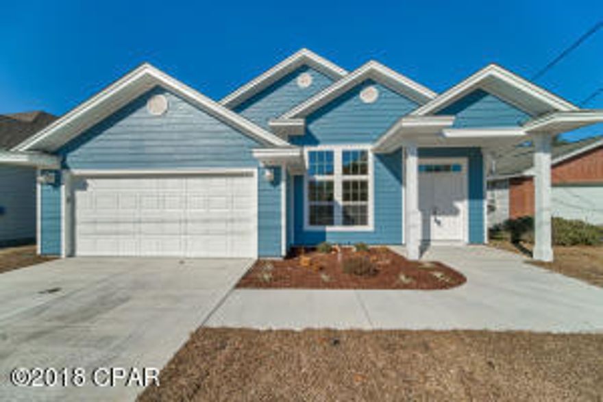 Come see this beautiful, brand spanking NEW, custom built home. This home shouts quality and has so many wonderful features such as: large open floor plan, vaulted ceilings, French doors from both the master Bedroom and living area open to patio, quartz countertops, stainless LG appliances, plus (a rarity these days), a formal dining and living area. This home also has many upgrades which include: R-38 insulation in ceilings, 3.5 ton Goodman air conditioner, energy efficient low-E-windows & 30 year architectural shingles. This home is gorgeous and carefree for you. What a nice feeling! Not only is this home wonderful, the location is awesome! The Riviera Beach community is golf cart friendly and only a few blocks to the beach. It is also close to 30A & Pier Park. Great home! Come & see!