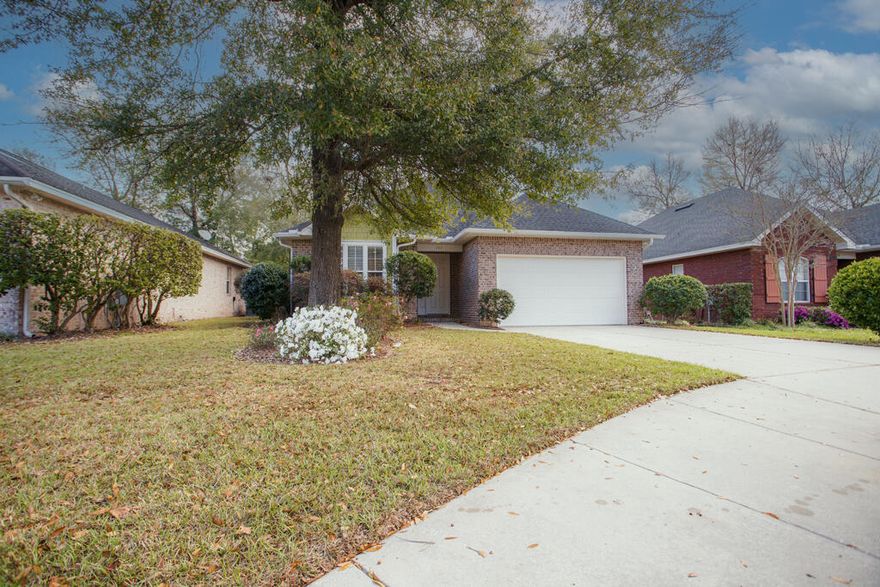 Wanting a short commute to Eglin AFB???Conveniently located within minutes to  base for anyone prioritizing a short drive. Beautifully maintained 3 bedroom home  built by the well known Huff Builders.   This subdivision  features sidewalks and streetlights for those late night strolls. The home features a new HVAC system in 2024, LVP flooring throughout the main living area, a warm and inviting gas fireplace surrounded by built in cabinets . The layout is both functional and comfortable,  Dining Room, kitchen and living room are open to each other and features 10' ceilings and 8'doors.  The added enclosed back patio is vented for air and heat making this a great place for morning coffee.  Granite countertops,  newer gas stove and dishwasher with refrigerator and breakfast bar complete the kitchen.  New shower and tub in Jack n Jill guest bathroom.  Separate audio/video closet.New garage door opener and key pad. Sprinkler system throughout yard...no need dragging the hose around.  Privacy fenced backyard with a large shed for all your gardening tools.  Interior of home has been completely painted .  Transferrable termite bond  with Bryan Pest.  No HOA  fees!!!  Don't miss your opportunity to make this lovely house your home!!!