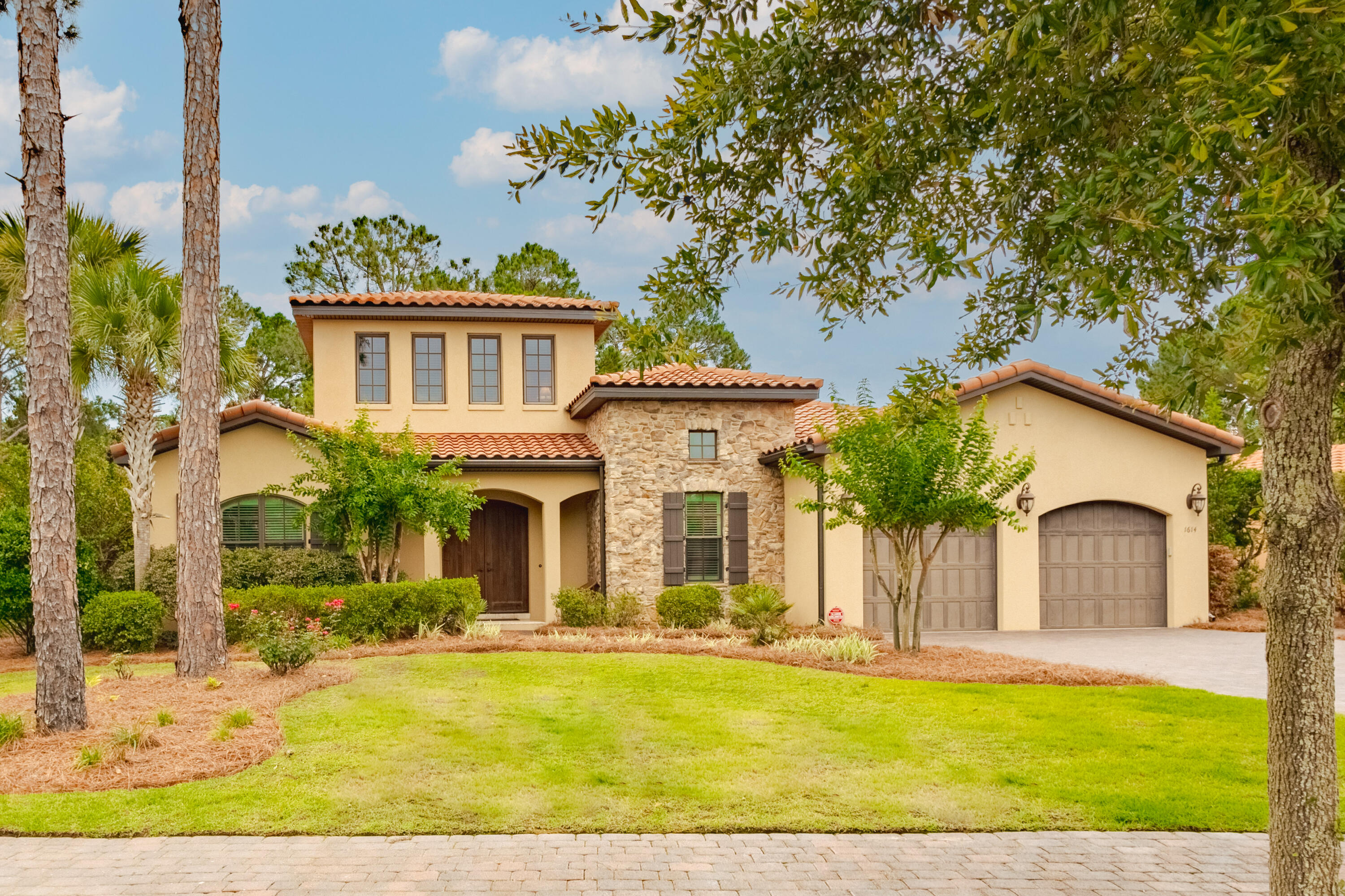 Welcome to your dream Mediterranean retreat in the heart of Genoa within the Sandestin Golf and Beach Resort! This exquisite home boasts a spacious, open floor plan featuring three main-level bedrooms, each with its own en suite bath, plus a versatile fourth bedroom or flex space on the second level. A dedicated office space on the first floor, which can also serve as a fifth bedroom, ensures flexibility and convenience. Outside, a private oasis awaits with a stunning pool, spa, and expansive entertainment area, all elegantly covered under a lanai, offering gorgeous golf course views. The property also includes a large 2-car garage, a new tankless hot water heater, and a recently installed AC unit on the first level, ensuring comfort and efficiency throughout. Nestled in the serene surroundings of Sandestin, this home offers both luxury and functionality. The master suite is a true haven, featuring a spacious layout and a walk-in tiled shower. The gourmet kitchen is equipped with top-of-the-line appliances, perfect for culinary enthusiasts. Whether you're entertaining guests or enjoying a quiet evening at home, the seamless indoor-outdoor flow creates an inviting ambiance. With meticulous attention to detail and high-end finishes throughout, this Mediterranean gem is not just a house, but a lifestyle. Don't miss the opportunity to make this extraordinary property your own!
As an introduction to the Sandestin lifestyle, we invite our new owners to explore amenities that make Sandestin special. The listing brokerage and seller(s) are presenting the buyer(s) of this property with (2) 90-minute rounds of Tennis court time, a golf foursome at one of our three championship courses, and a round of golf for up to four (4) players at the unrivaled Burnt Pine Golf Club.
Sandestin Golf and Beach Resort features more than seven miles of beaches and pristine bay front, four championship golf courses, 15 world-class tennis courts, a 226-slip marina, a fitness center, spa and celebrity chef dining. Shop, dine and play at the charming pedestrian village, The Village of Baytowne Wharf and more. Inside the gates of the resort, residents enjoy a balanced lifestyle of high-class living, spanning the 2,400 acres from the beach to the bay. Everything within the gates of the resort is accessible by golf cart or bicycle. The entire resort is interconnected by miles of pedestrian, bike and golf cart paths that weave through groves of live oaks, meandering past natural lagoons, fountains, man-made lakes, and meticulously landscaped fairways.