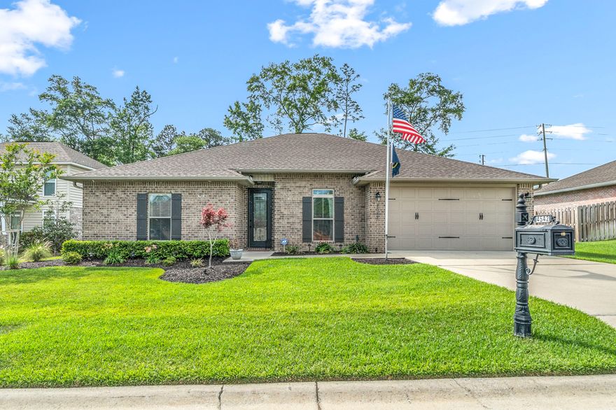 All bells and whistles are included with this complete brick home located in SOUTH CRESTVIEW's Kaitlyn's Preserve neighborhood! Quick commute to Duke Field, 7thSpecial Forces, Eglin and Hurlburt.This magnificent 2,055 sq ft home has 4 bedrooms and 3 baths. Upon entry, you are greeted by a 9-foot craftsman style glass front door that leads into a spacious, open concept, living, kitchen and dining area.In this split floor plan home, you will find a stunning custom kitchen! Beautiful, clean white solid wood shaker cabinets that feature soft-close doors and drawers, 42'' upper cabinets with under-mount dimmable LED lighting to illuminate the gorgeous quartz counter tops. You'll love the large farm sink, elegant tile back splash, stainless steel appliances, pendant lights,(continued)