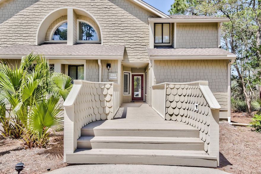 Beautiful bay viiews in this recently remodeled end unit at Heron Walk!  This one level unit, recently renovated two-bedroom two-bath condominium is ideally located in the heart of Sandestin. Every aspect of this home has been completely renovated. Luxury coastal feel and open light filled rooms make this two bedroom feel like an expansive home. This end unit Heron Walk townhome is a sanctuary with expansive bay views. Completely new kitchen cabinets, counter tops, stainless steel appliances. All new luxury wood-like flooring and coffee bar with beverage refrigerator, This unit is being sold fully furnished with luxury high quality furnishings and decor and equipped with daily wares for immediate move-in, live-in or rental use.Please note the exclusions and Cost to Own in the