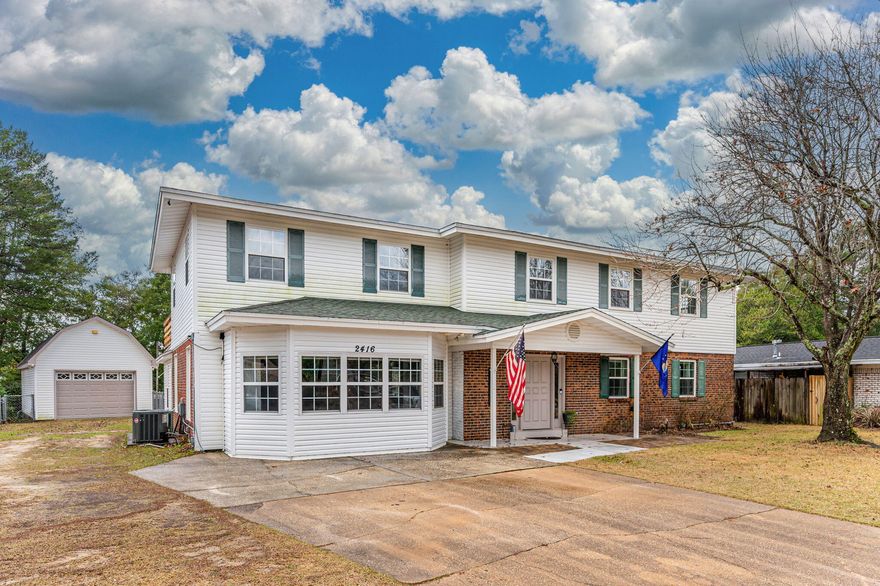 $50,000 PRICE IMPROVEMENT and a NEW ROOF! Looking to own THAT HOUSE? You know, the one where everybody wants to hang out; where the casual pool party rolls into dinner on the grill and s'mores by the fire pit, followed by movies and games inside? Welcome home to 2416 Parker Drive, THE PLACE to be in the highly desirable Edgewater area of Rocky Bayou. This sprawling 0.4 acre homestead with 36'x18' in-ground POOL provides endless possibilities for recreation, entertainment, hobbies, and more with NO HOA. The 3777 square foot home offers multiple flexible spaces ideal for accommodating home-based businesses, large or multi-generational families, or simply room to spread out! Gather the whole family in the enormous, fully updated kitchen that opens to an impressive bonus room spanning 45' and