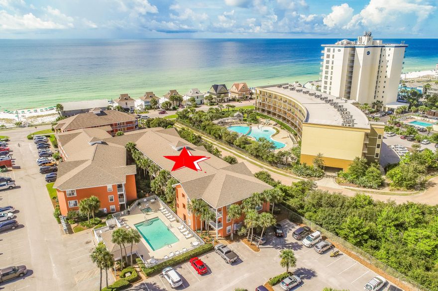 Paradise living to the fullest! Gulfview Condominiums is a three story building located directly across from the sugar-white beaches and emerald blue waters of Miramar Beach, FL. This newly remodeled 1 BR unit with bunk beds and its large open floorplan is easy accessible and on the ground level. The remodel includes new flooring, a new kitchen w/ all stainless steel appliances, a big bathroom, new paint as well as new furniture. The countertops in the kitchen and bathroom are in modern white quartz. There are two heated pools, a hot tub, a grilling area and plenty of restaurants and shopping in very  close proximity.The rental income makes this unit a great investment property or simply use it as your second home. Don't miss out on this opportunity. Come and view it today!