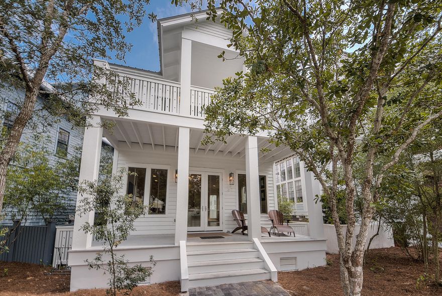 This recently renovated main house and newly constructed carriage house have been locally designed and immediately convey the relaxing vacation atmosphere you've been waiting for. With 5 bedrooms, an additional bunk room, and 5 full baths, this property is located in the perfect spot in Rosemary Beach. From the front porch, one of four community pools is conveniently located across the street. Feel like heading to the beach instead? No problem! Hop on a bike and find yourself at any of Rosemary Beach's nine beach accesses in minutes. Or take a leisurely stroll down one of the many footpaths and absorb the scenery of the unique European design and architecture that this community is known for.